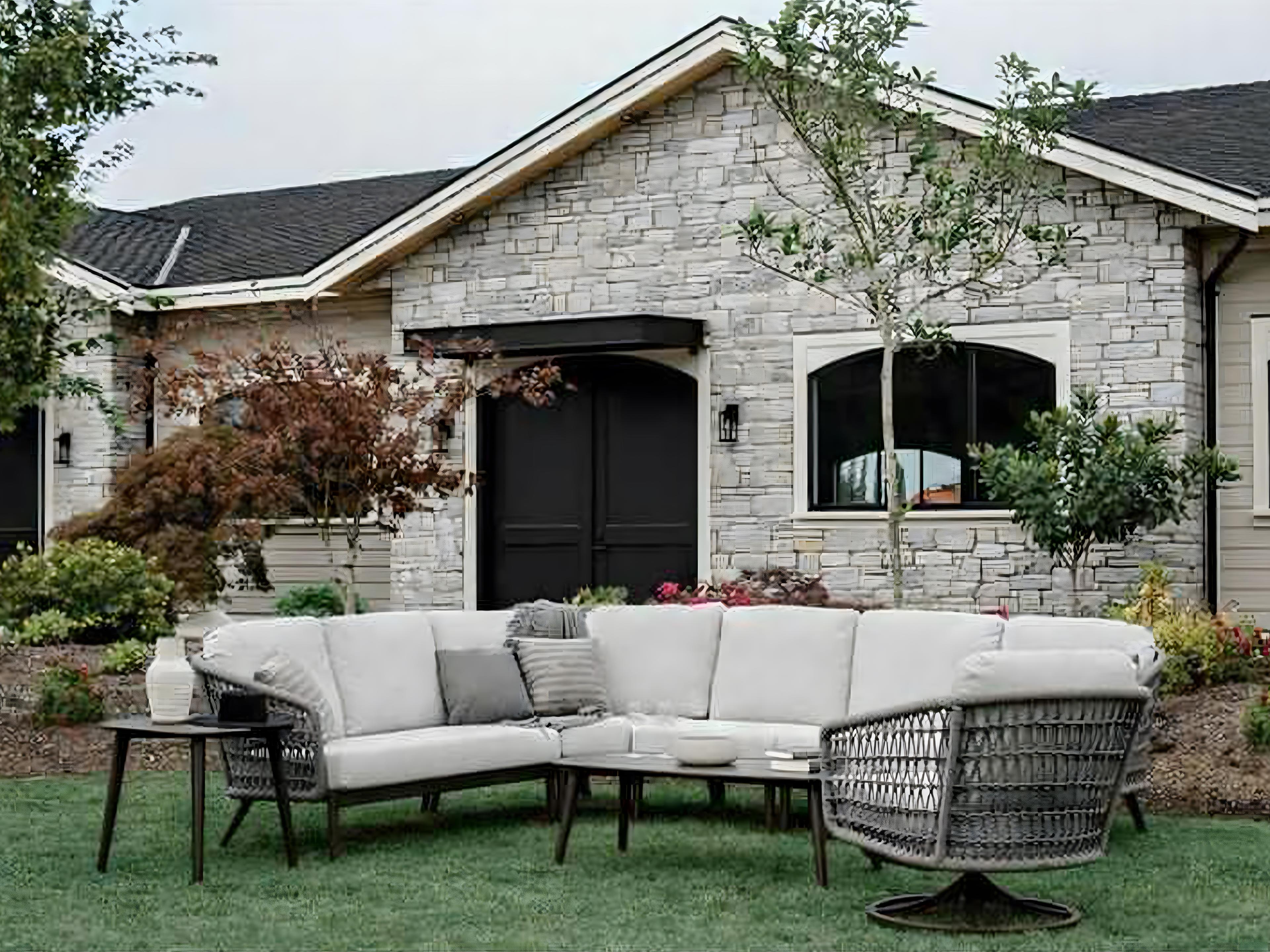 Ratana Poinciana Silver Ash Grey Aluminum Rectangular Coffee Table