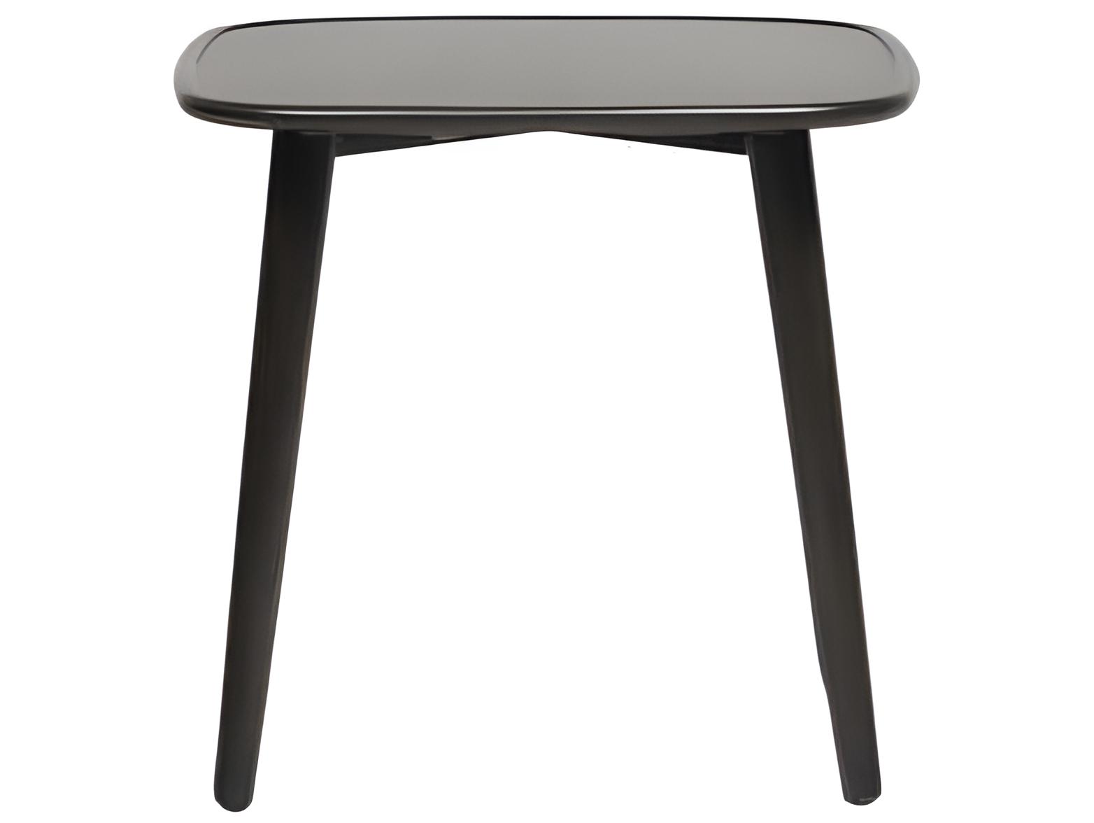 Ratana Poinciana Silver Ash Grey Aluminum Square End Table
