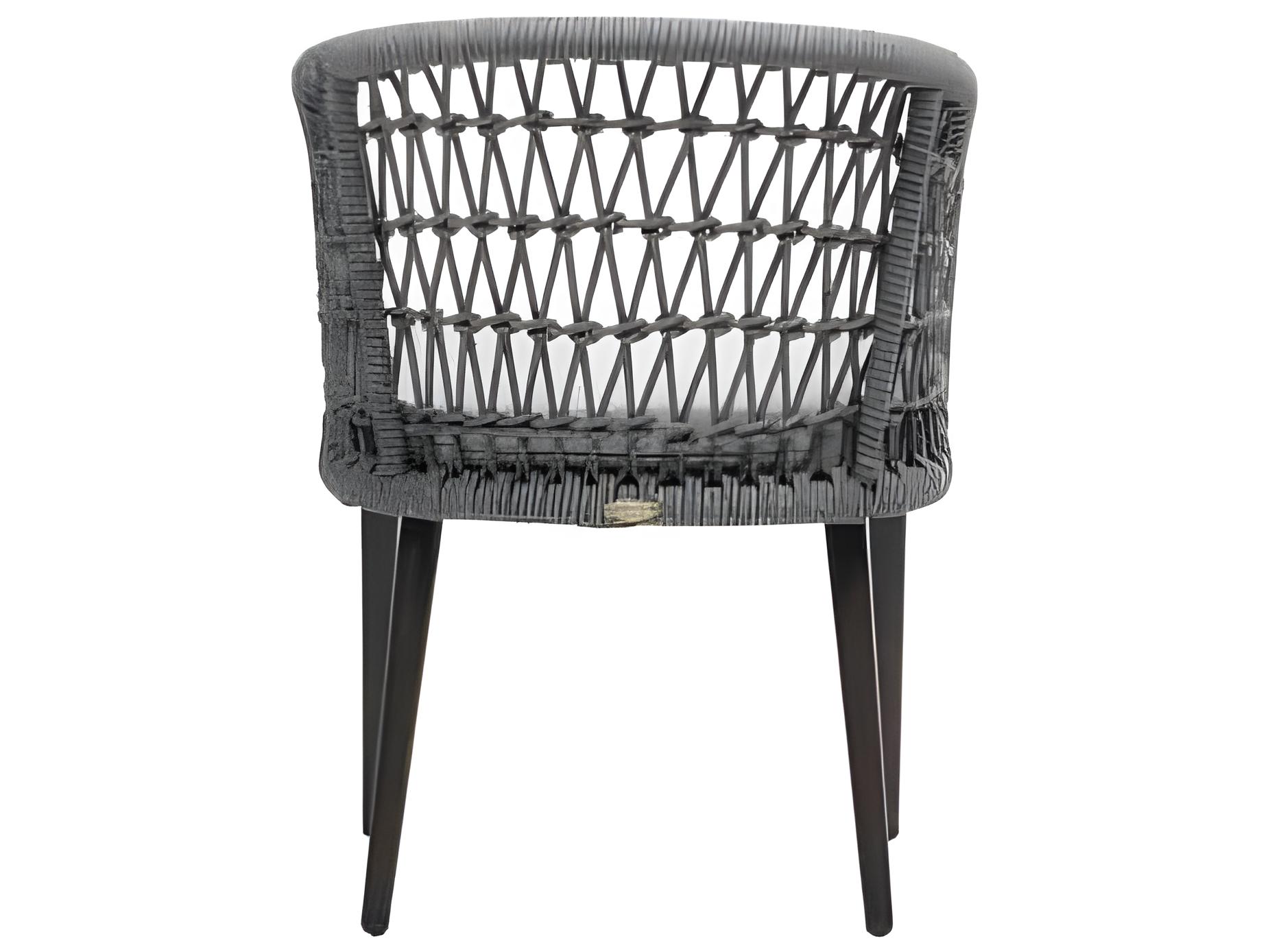 Ratana Poinciana Silver Ash Grey Aluminum Cushion Dining Chair