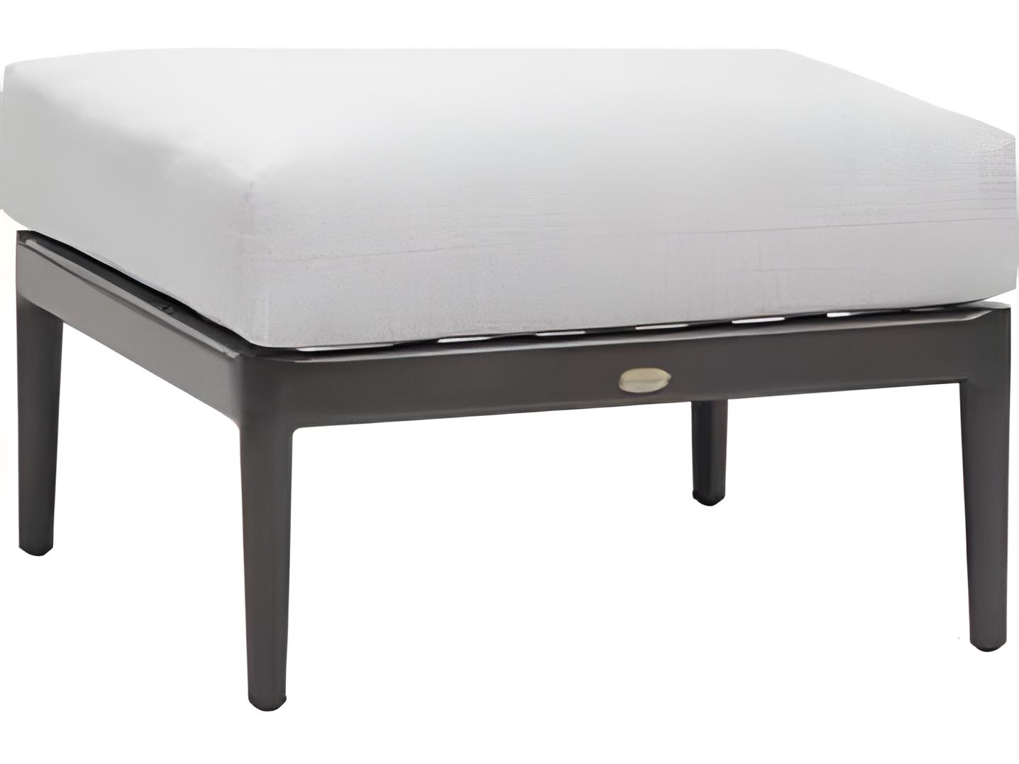 Ratana Poinciana Silver Ash Grey Aluminum Cushion Ottoman