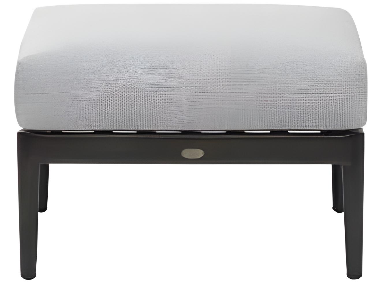Ratana Poinciana Silver Ash Grey Aluminum Cushion Ottoman