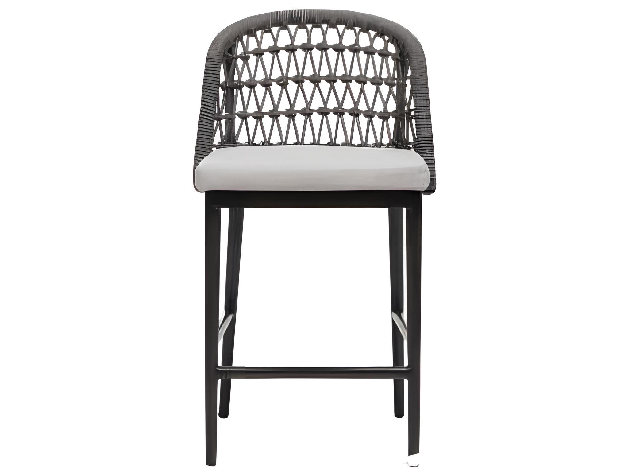Ratana Poinciana Silver Ash Grey Aluminum Cushion Counter Stool