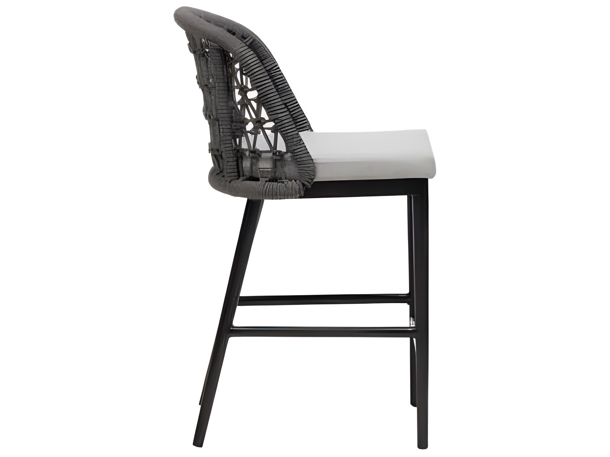 Ratana Poinciana Silver Ash Grey Aluminum Cushion Counter Stool