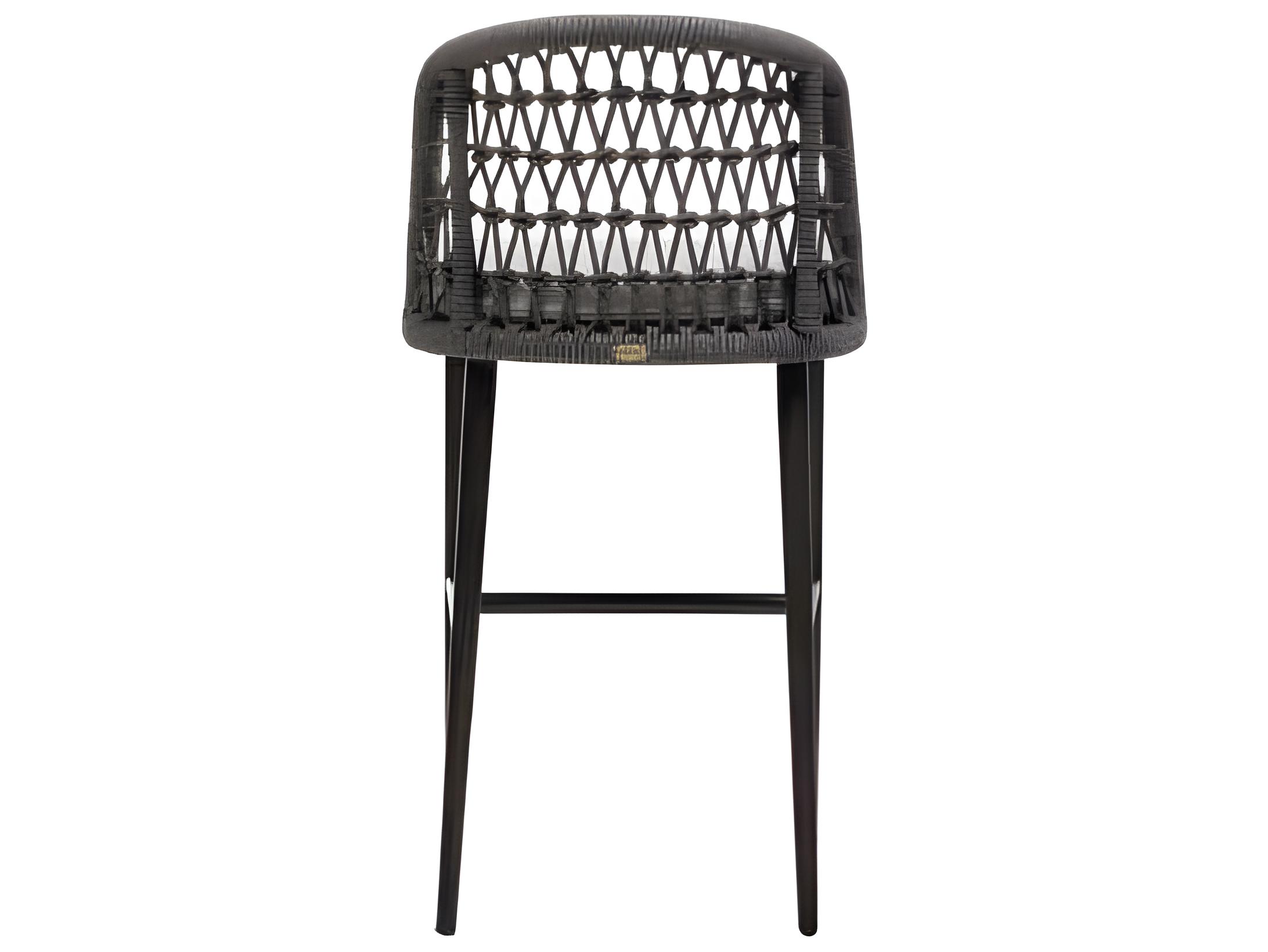 Ratana Poinciana Silver Ash Grey Aluminum Cushion Bar Stool