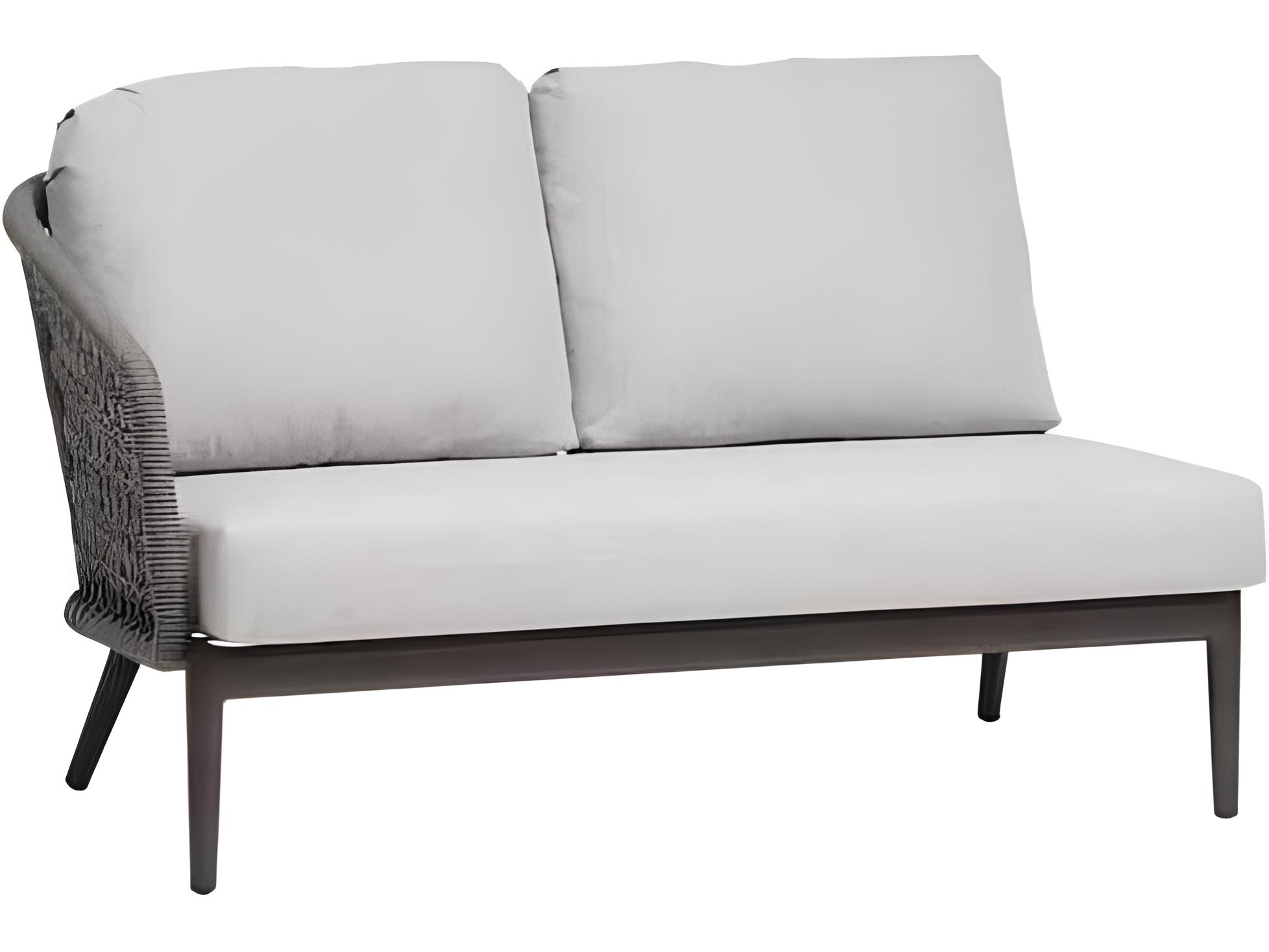 Ratana Poinciana Silver Ash Grey Aluminum Cushion Loveseat