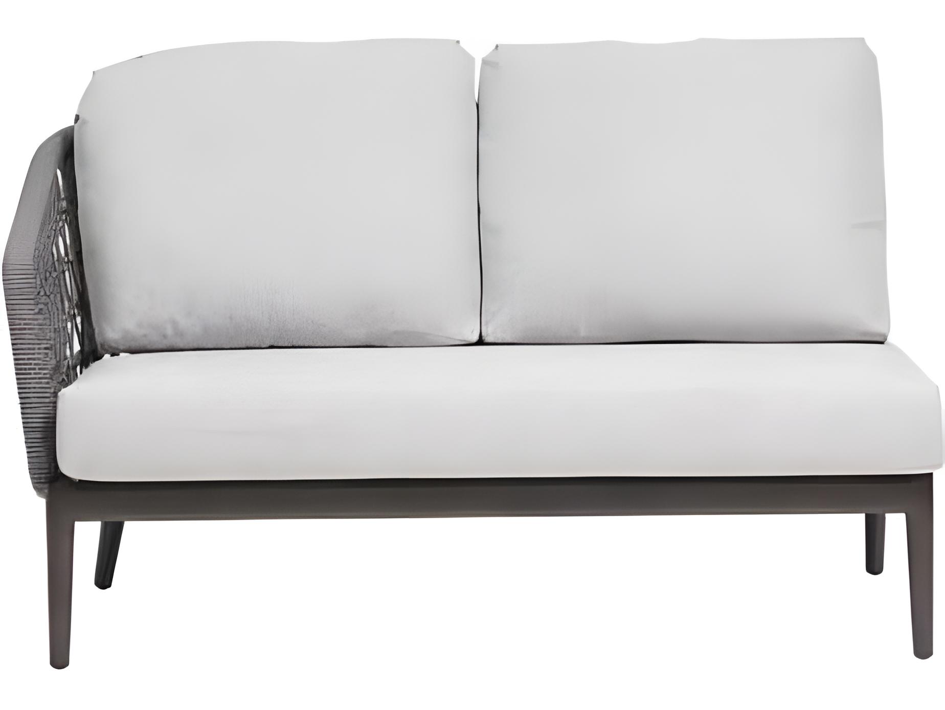 Ratana Poinciana Silver Ash Grey Aluminum Cushion Loveseat