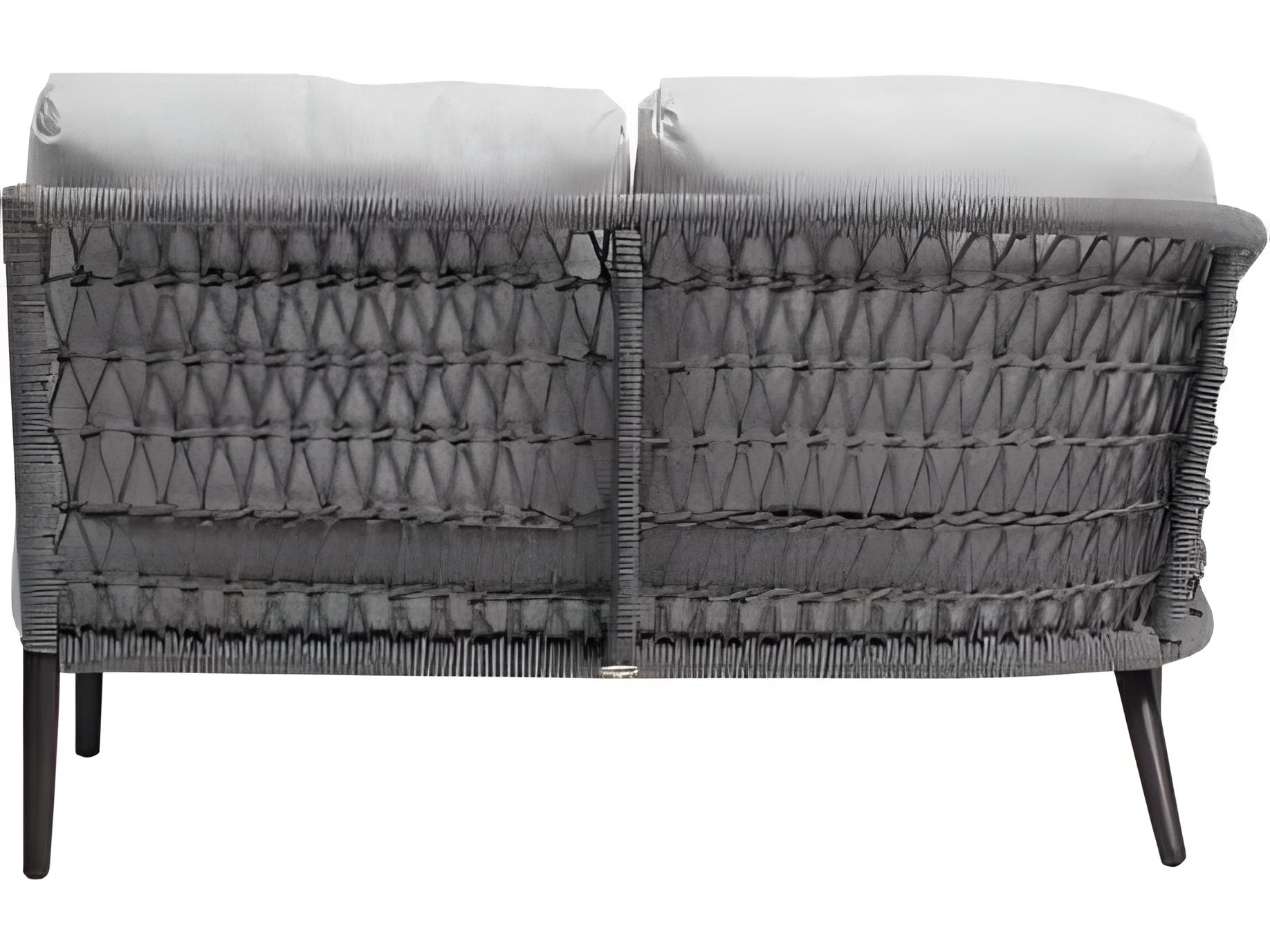 Ratana Poinciana Silver Ash Grey Aluminum Cushion Loveseat