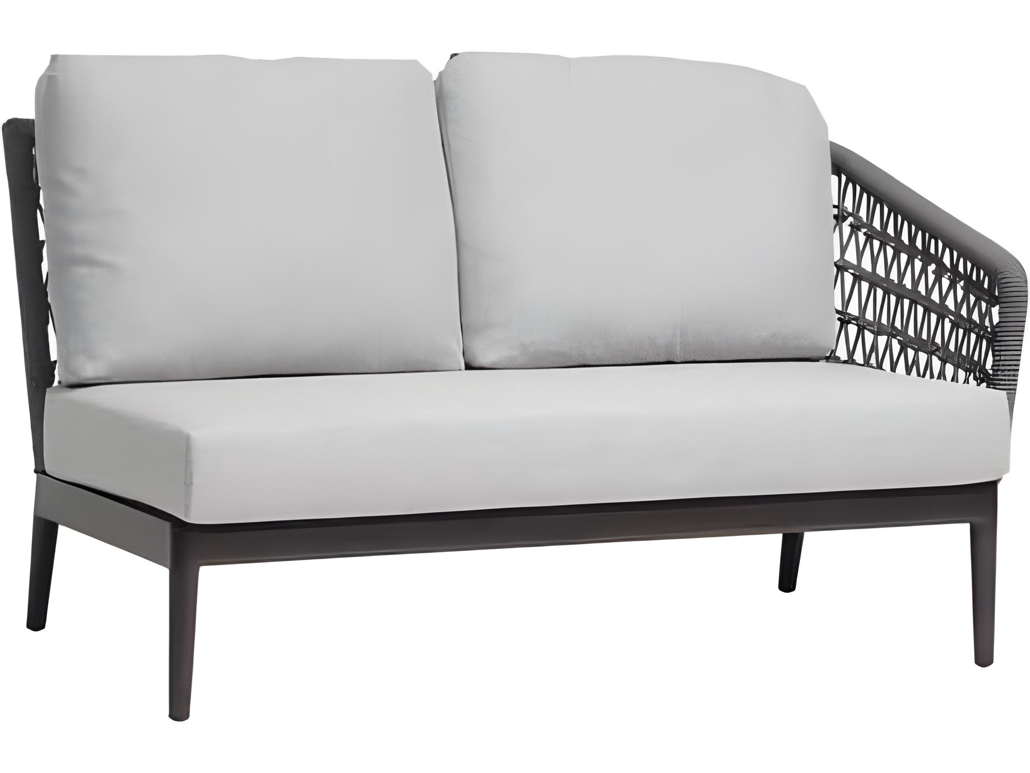 Ratana Poinciana Silver Ash Grey Aluminum Cushion Loveseat