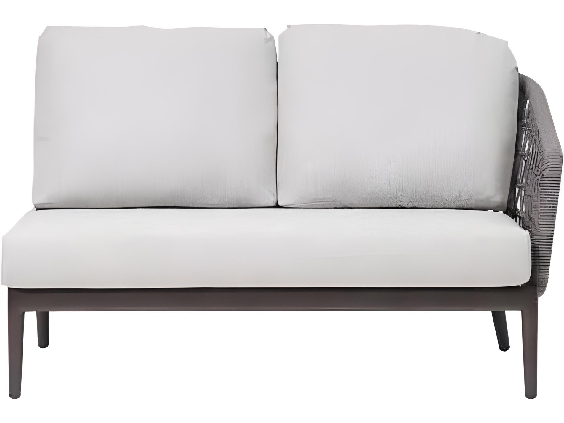 Ratana Poinciana Silver Ash Grey Aluminum Cushion Loveseat