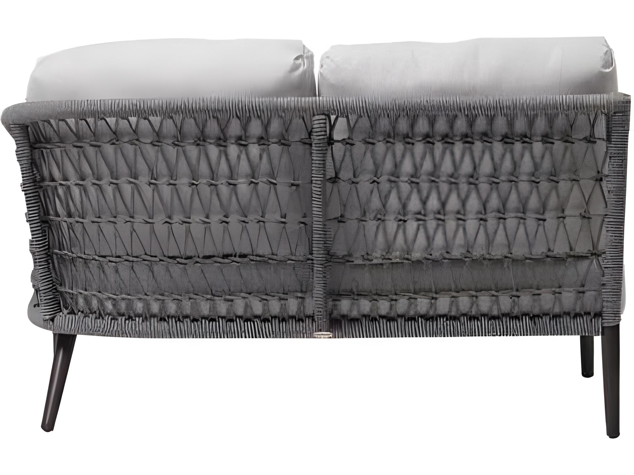 Ratana Poinciana Silver Ash Grey Aluminum Cushion Loveseat