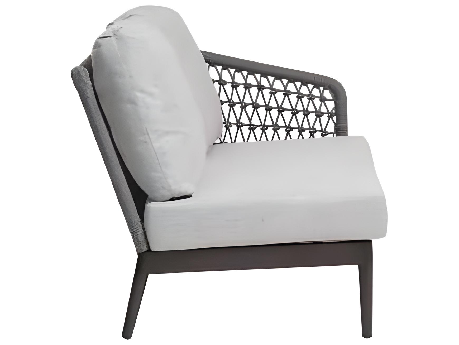 Ratana Poinciana Silver Ash Grey Aluminum Cushion Loveseat
