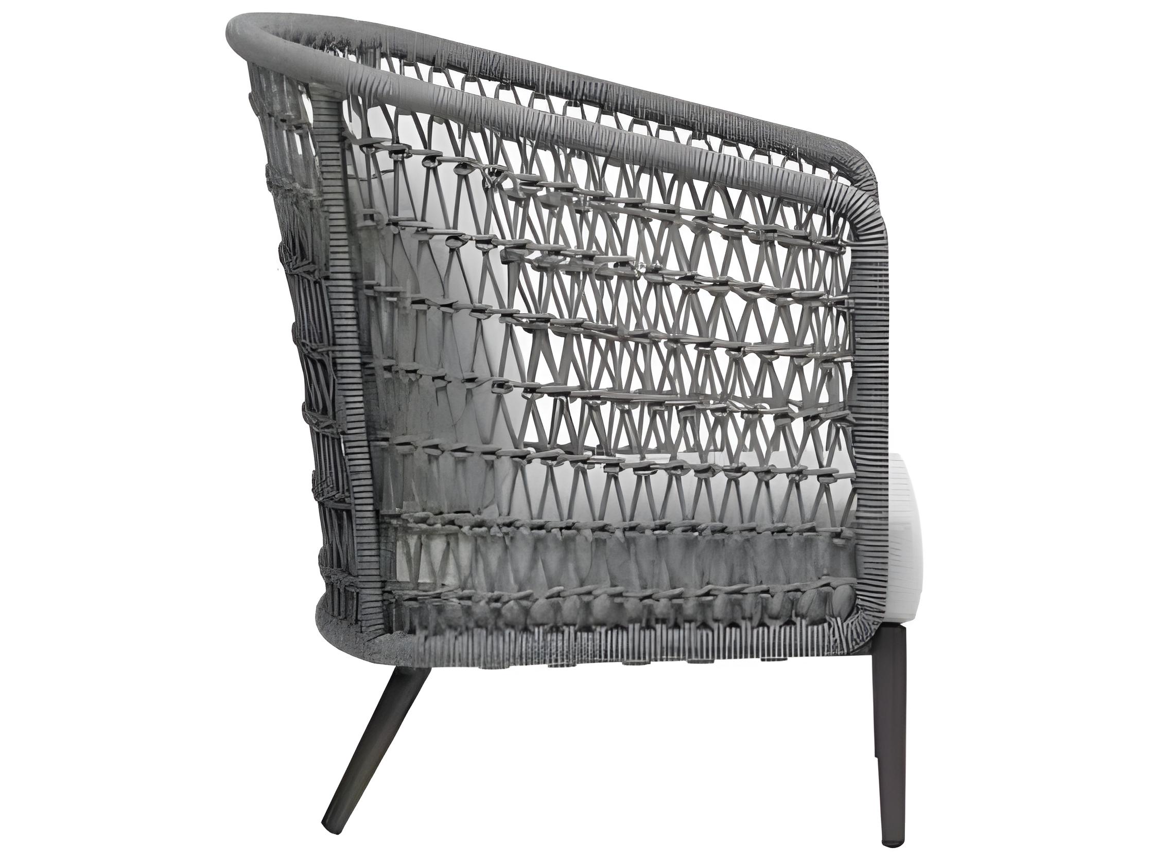 Ratana Poinciana Silver Ash Grey Aluminum Cushion Lounge Chair