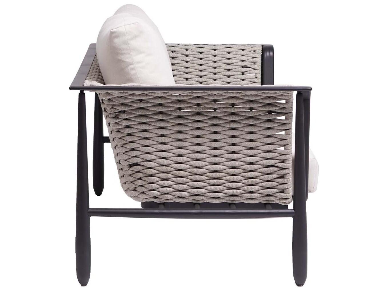 Ratana Diva Silver Graphite Aluminum Cushion Sofa