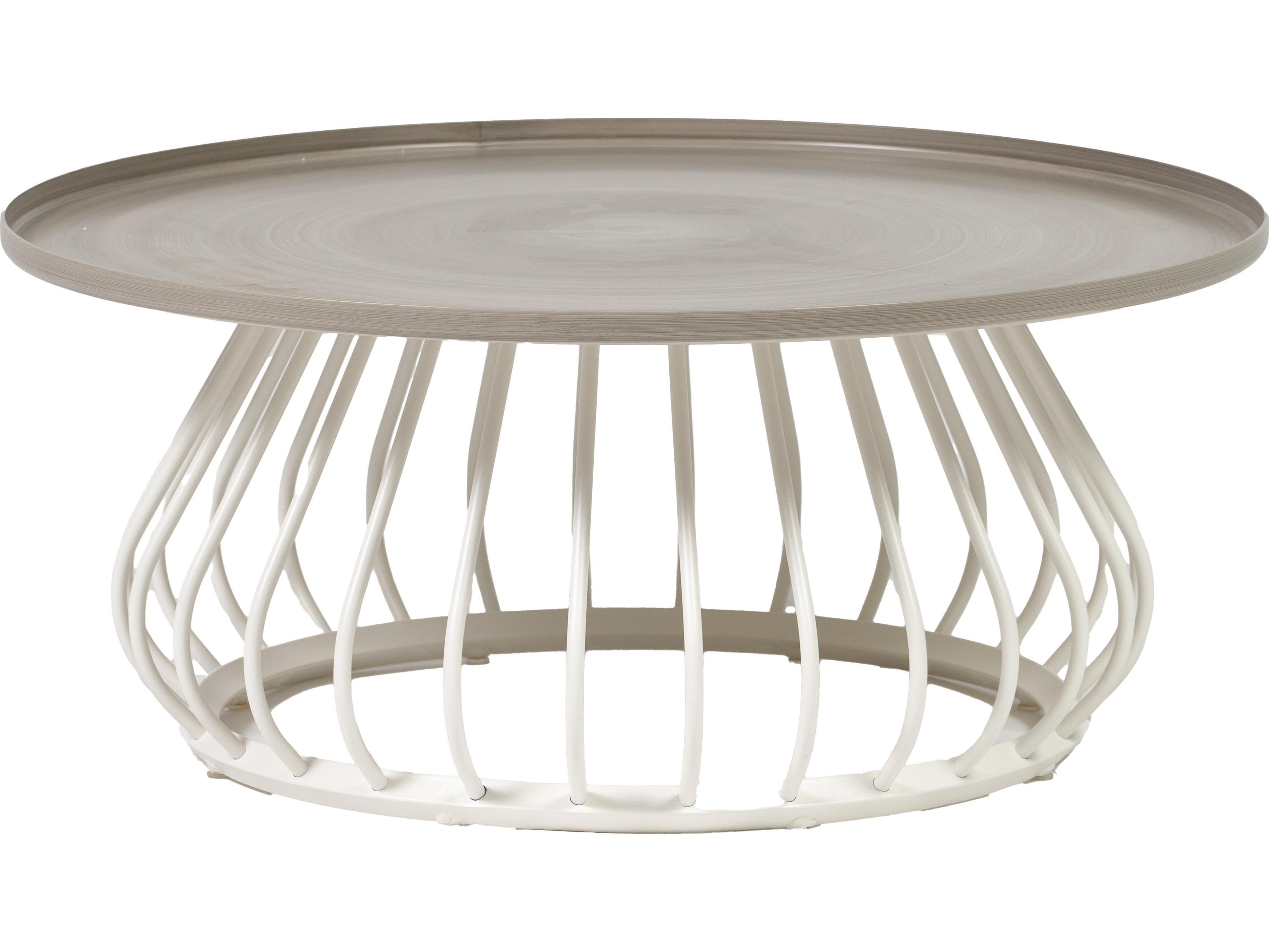 Ratana Diva Silver Snow Base Aluminum Round Coffee Table