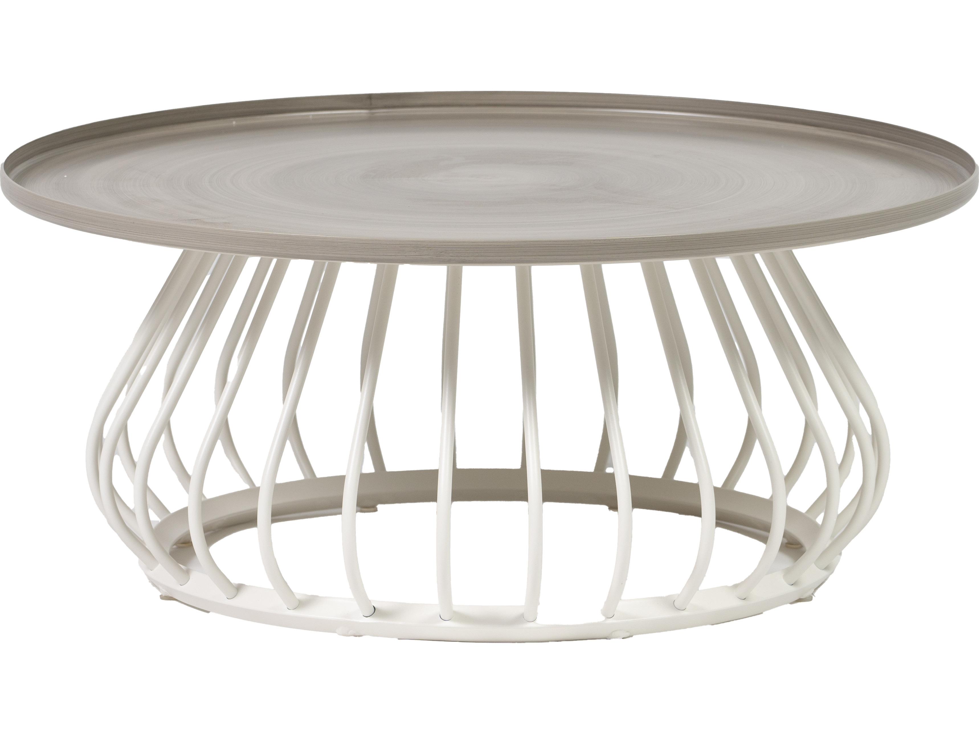 Ratana Diva Silver Snow Base Aluminum Round Coffee Table