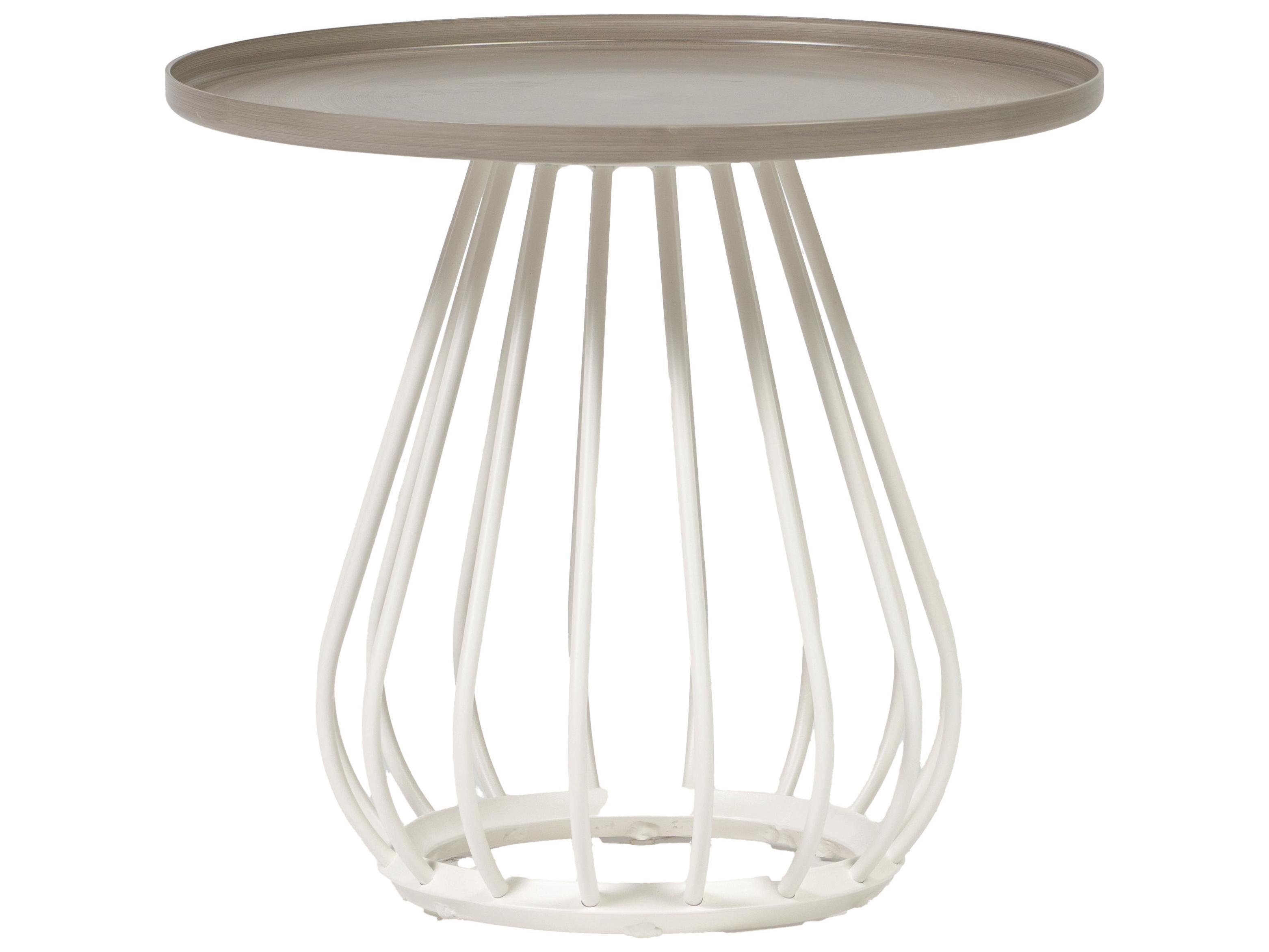 Ratana Diva Silver Snow Base Aluminum Round End Table