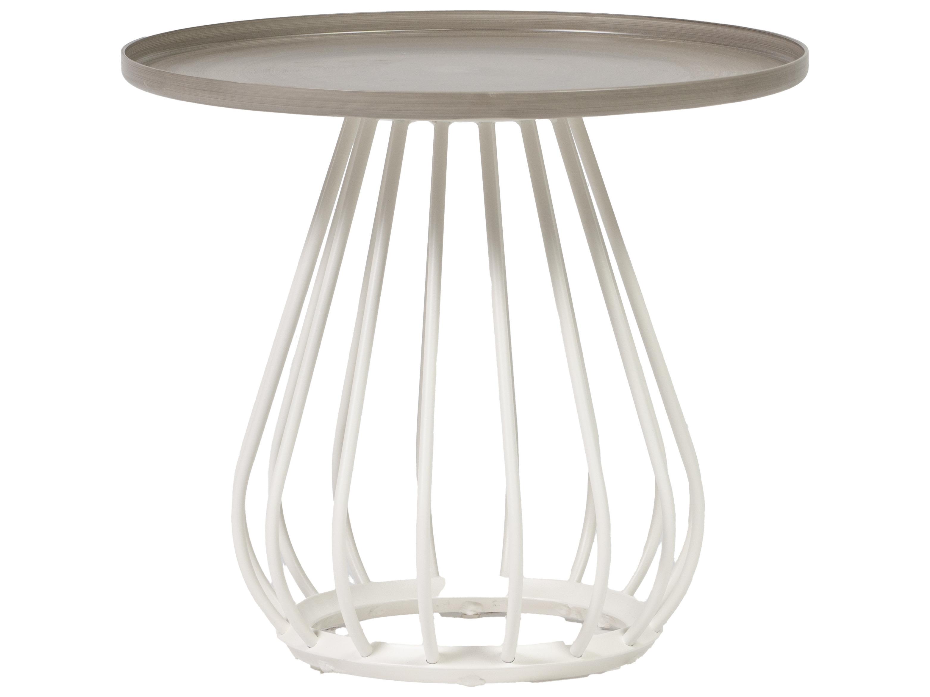 Ratana Diva Silver Snow Base Aluminum Round End Table