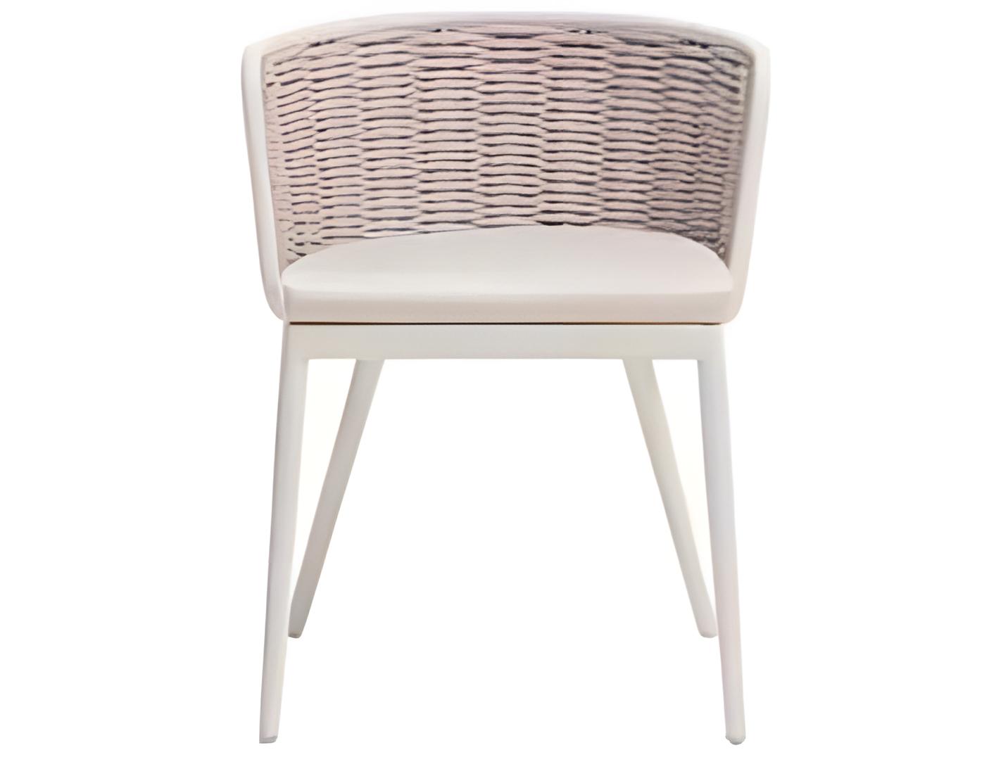 Ratana Diva Silver Snow Aluminum Cushion Dining Chair