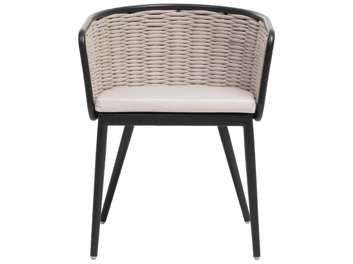 Ratana Diva Silver Graphite Aluminum Cushion Dining Chair