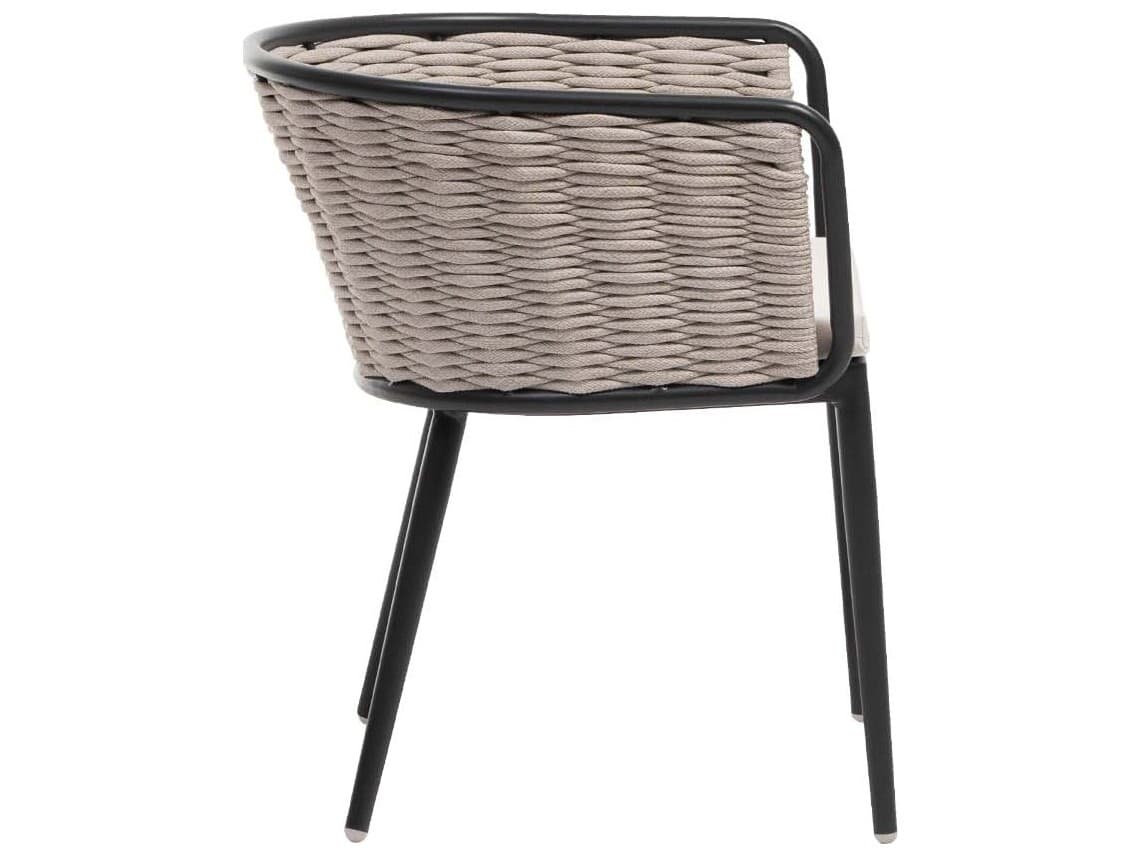 Ratana Diva Silver Graphite Aluminum Cushion Dining Chair