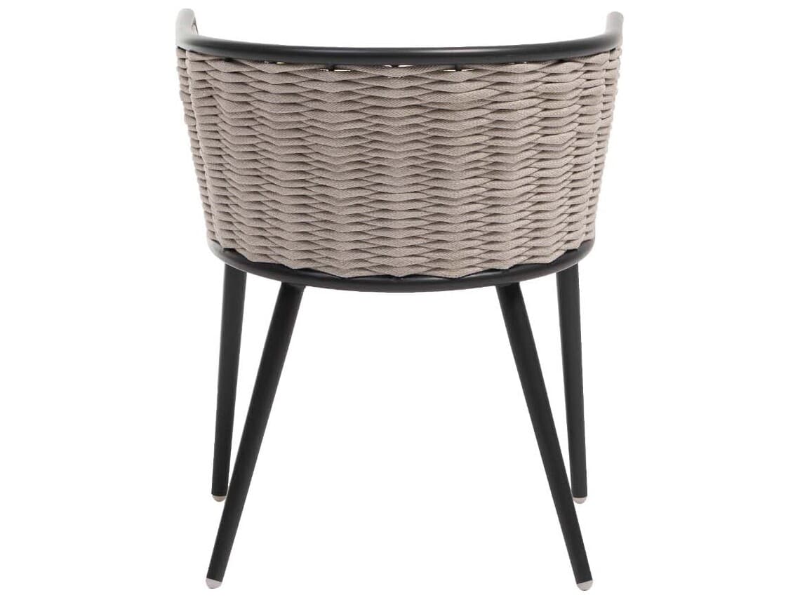 Ratana Diva Silver Graphite Aluminum Cushion Dining Chair