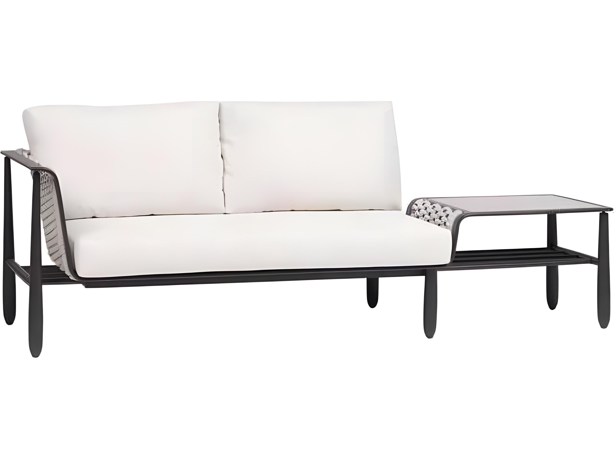 Ratana Diva Silver Graphite Aluminum Cushion Loveseat