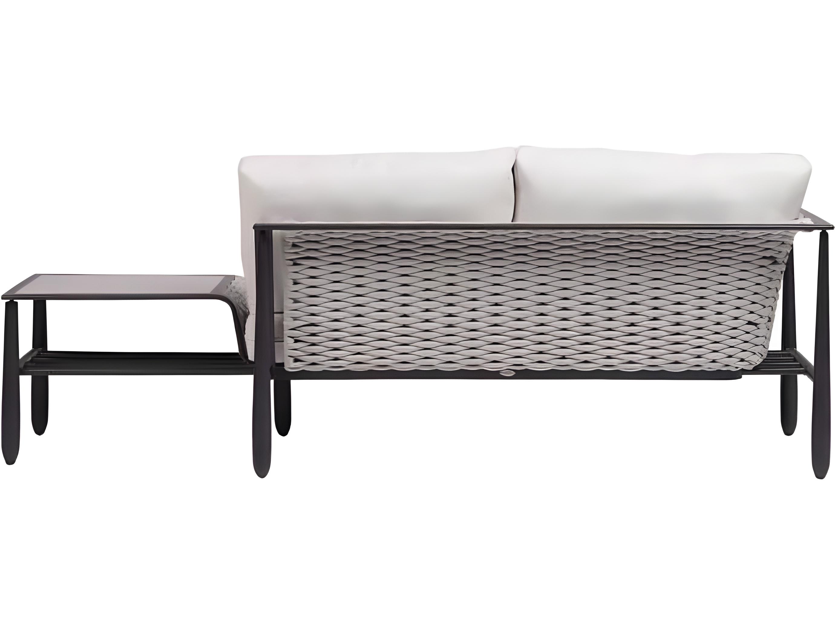 Ratana Diva Silver Graphite Aluminum Cushion Loveseat