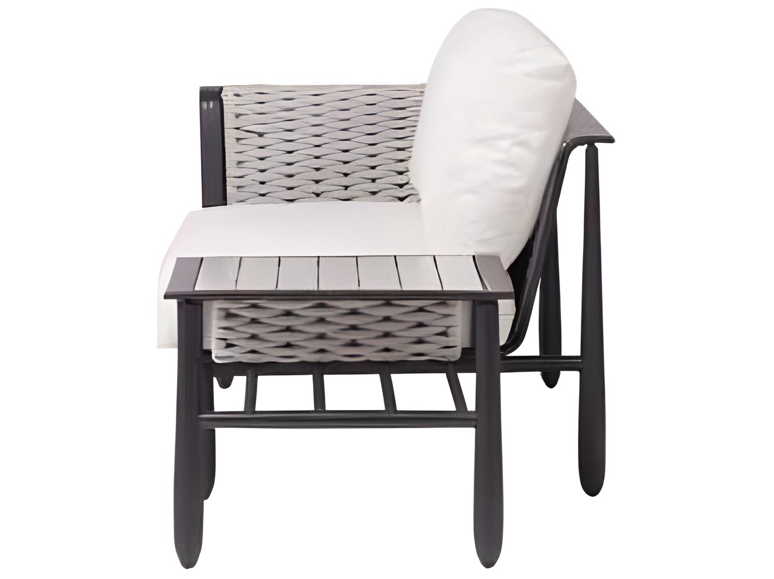 Ratana Diva Silver Graphite Aluminum Cushion Loveseat