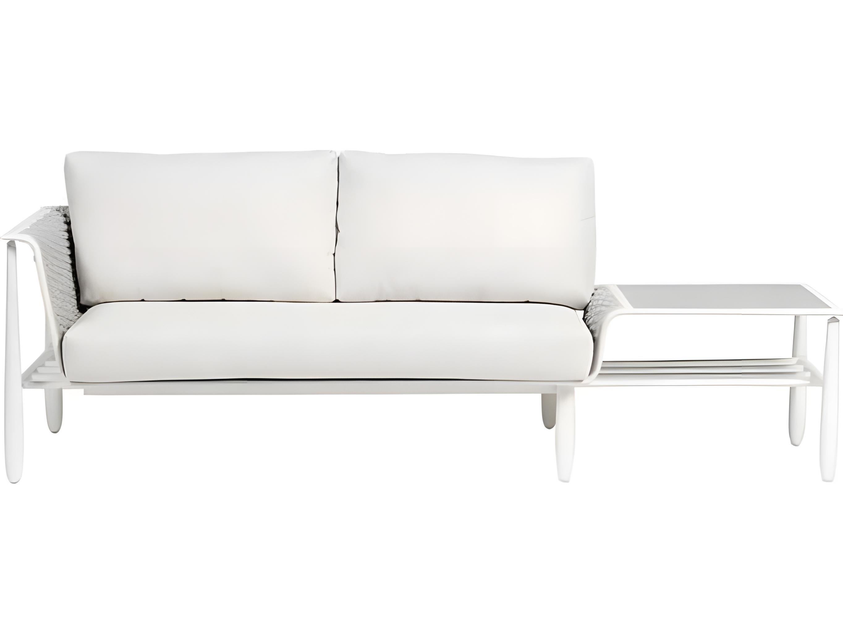 Ratana Diva Silver Snow Aluminum Cushion Loveseat