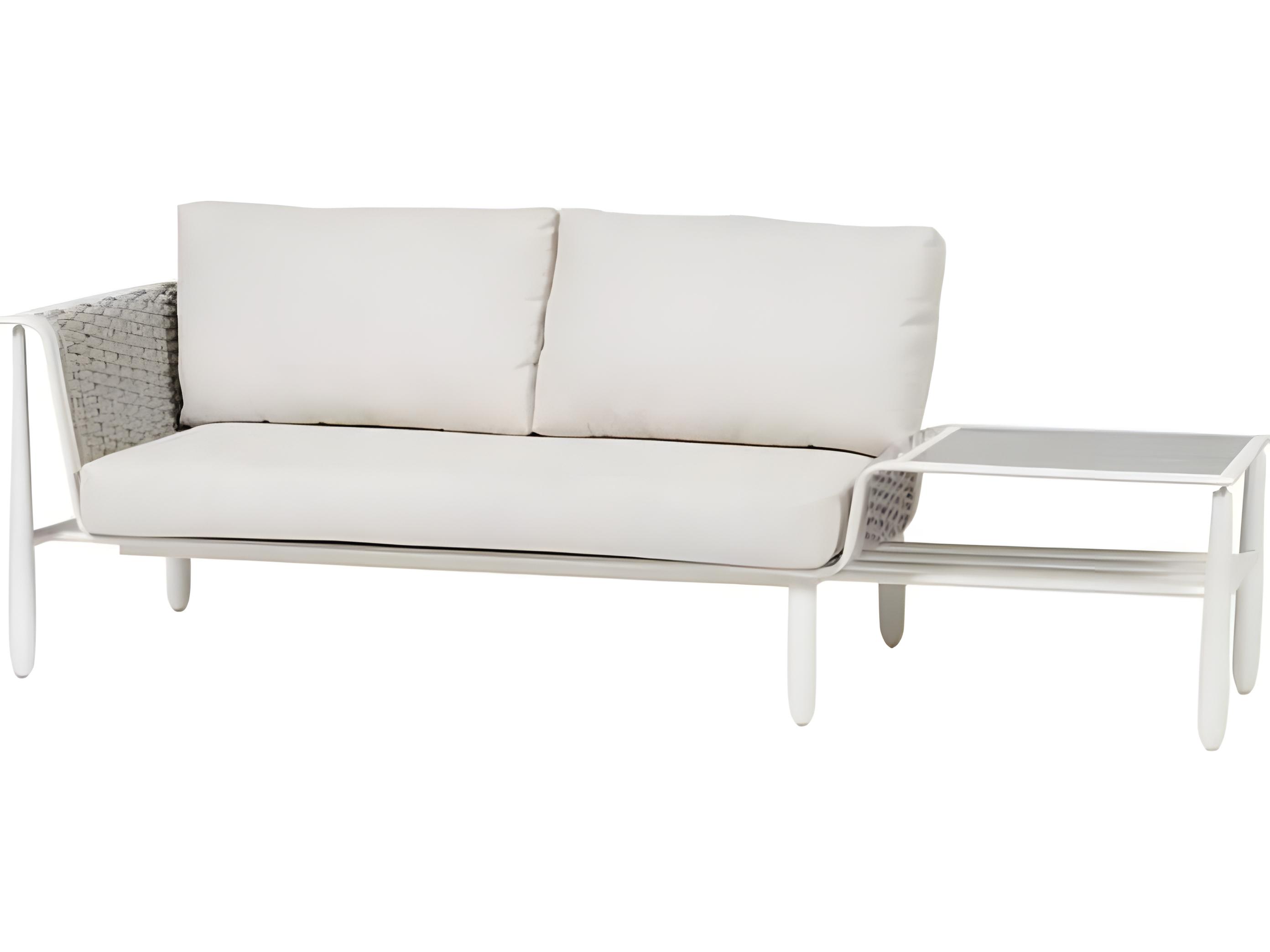 Ratana Diva Silver Snow Aluminum Cushion Loveseat