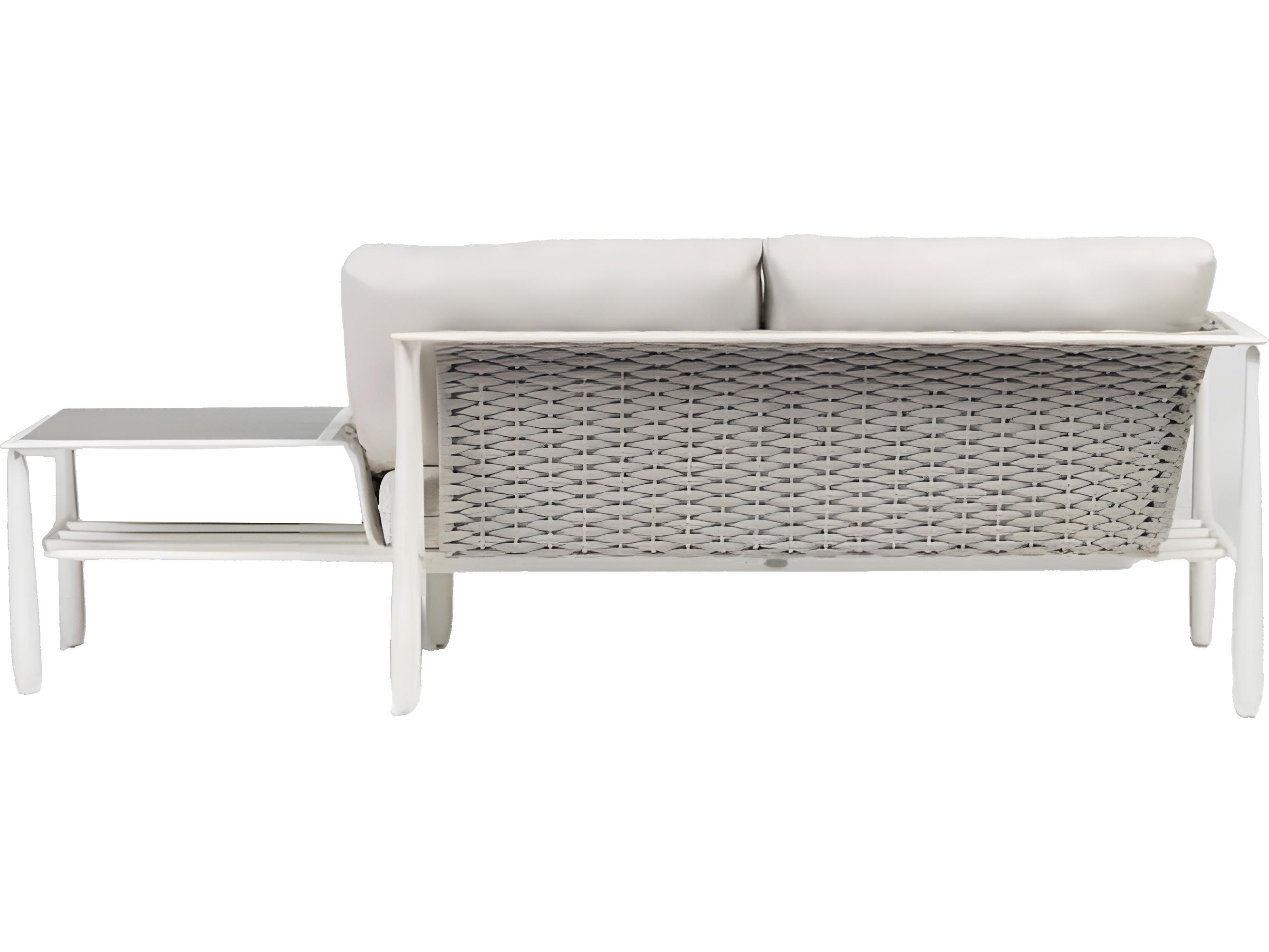 Ratana Diva Silver Snow Aluminum Cushion Loveseat