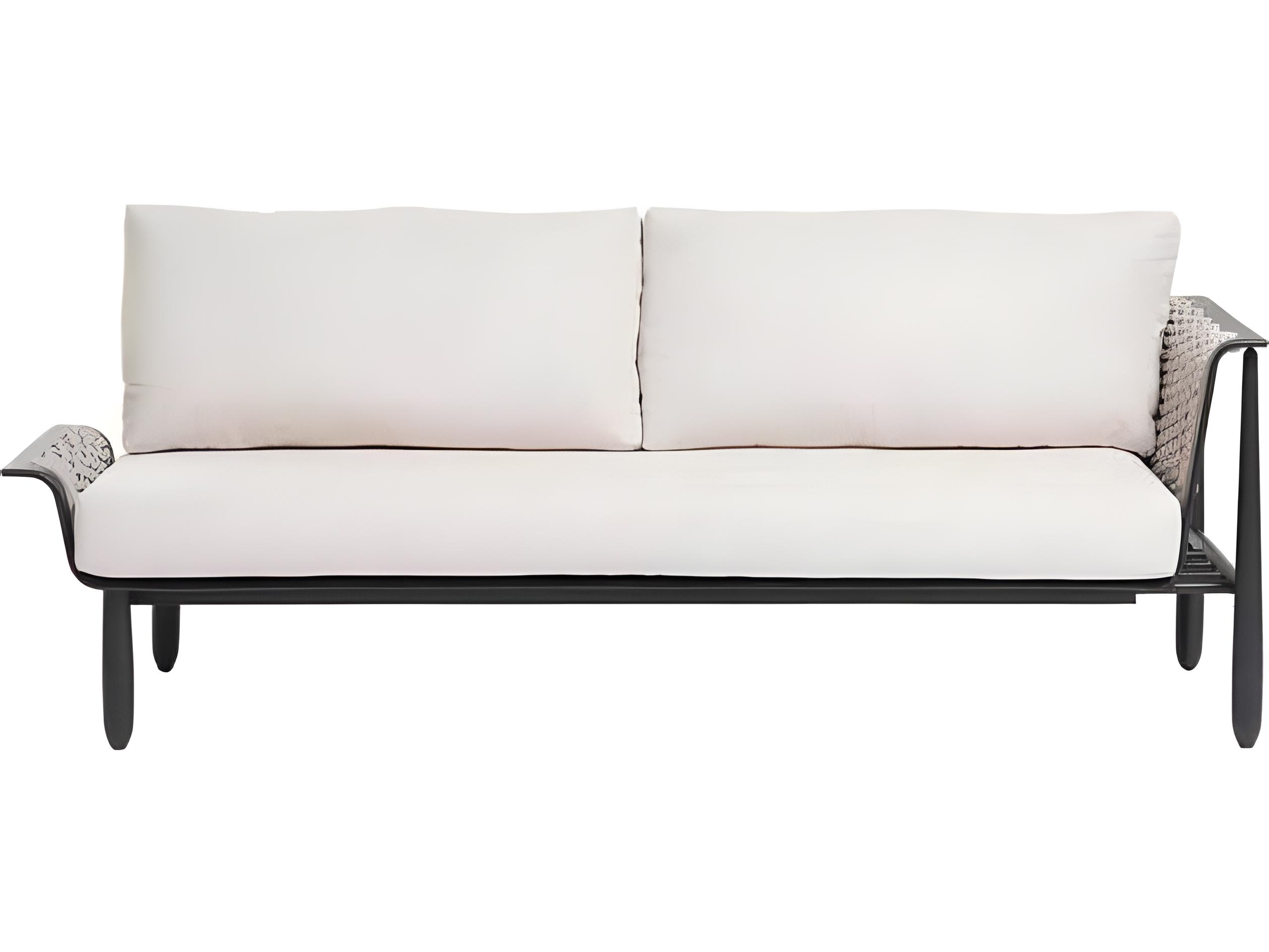 Ratana Diva Silver Graphite Aluminum Cushion Loveseat