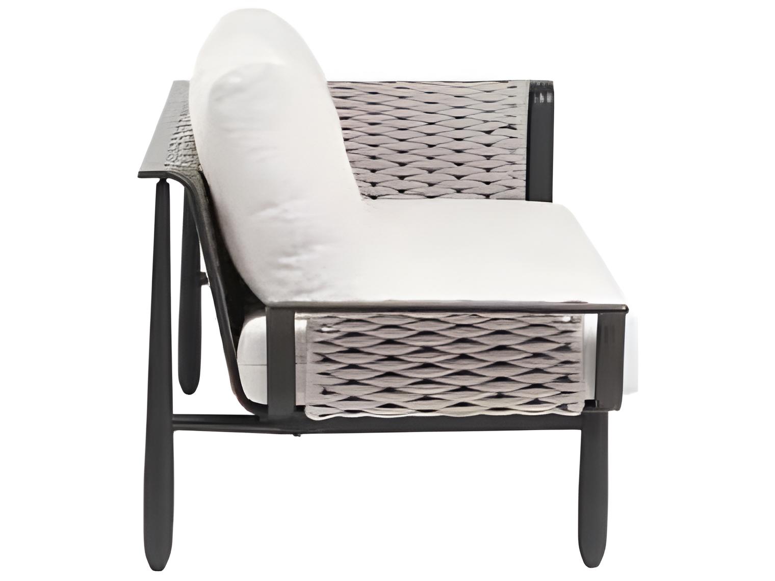 Ratana Diva Silver Graphite Aluminum Cushion Loveseat