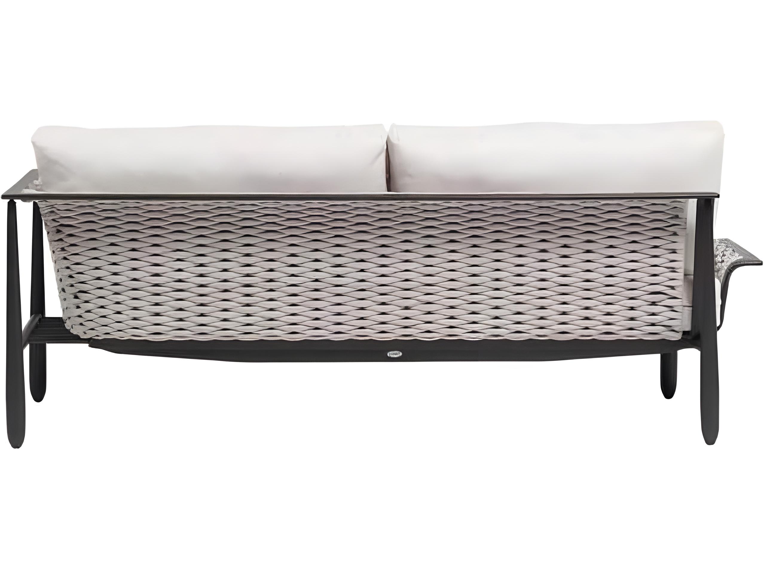 Ratana Diva Silver Graphite Aluminum Cushion Loveseat