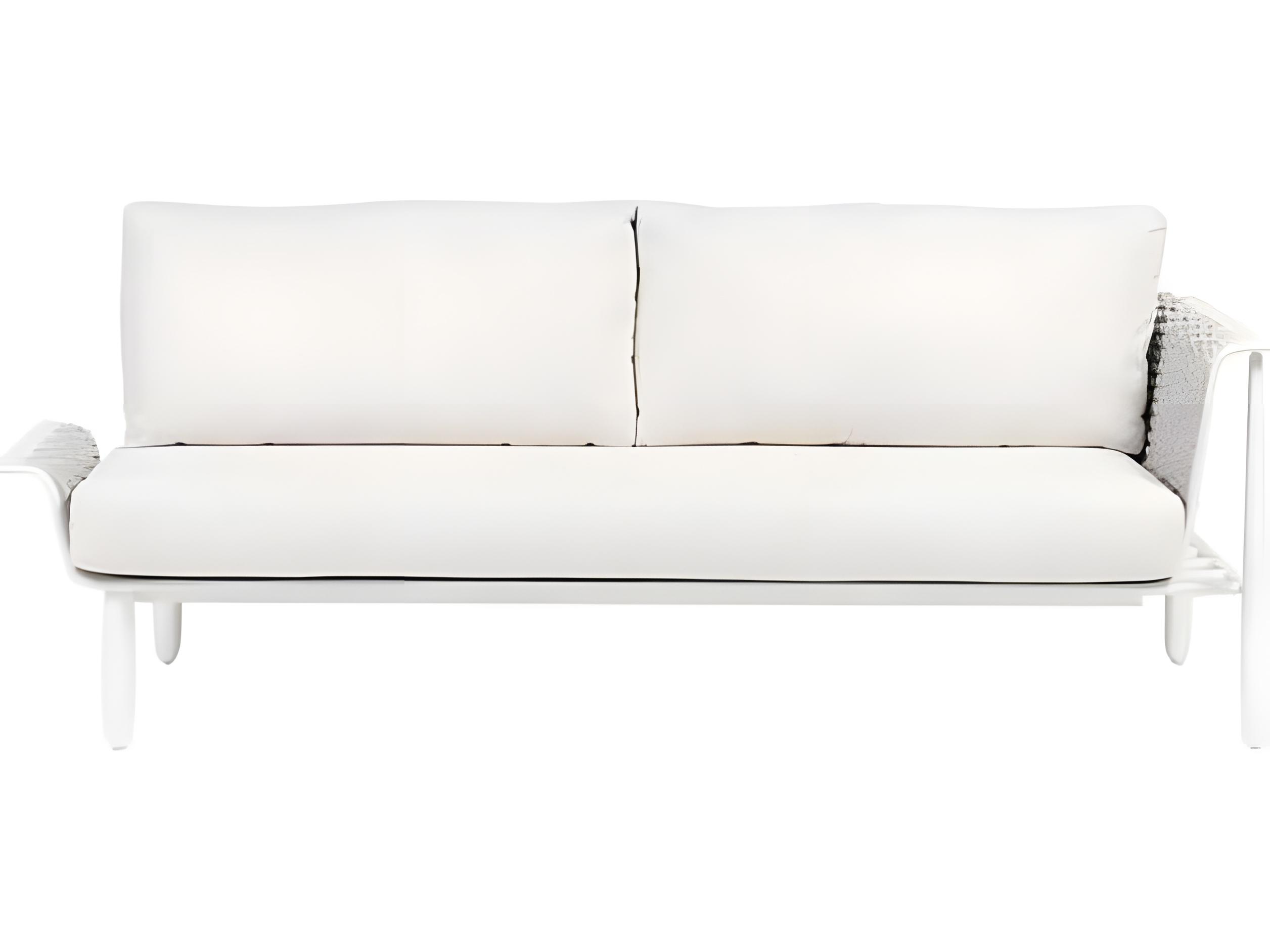 Ratana Diva Silver Snow Aluminum Cushion Loveseat