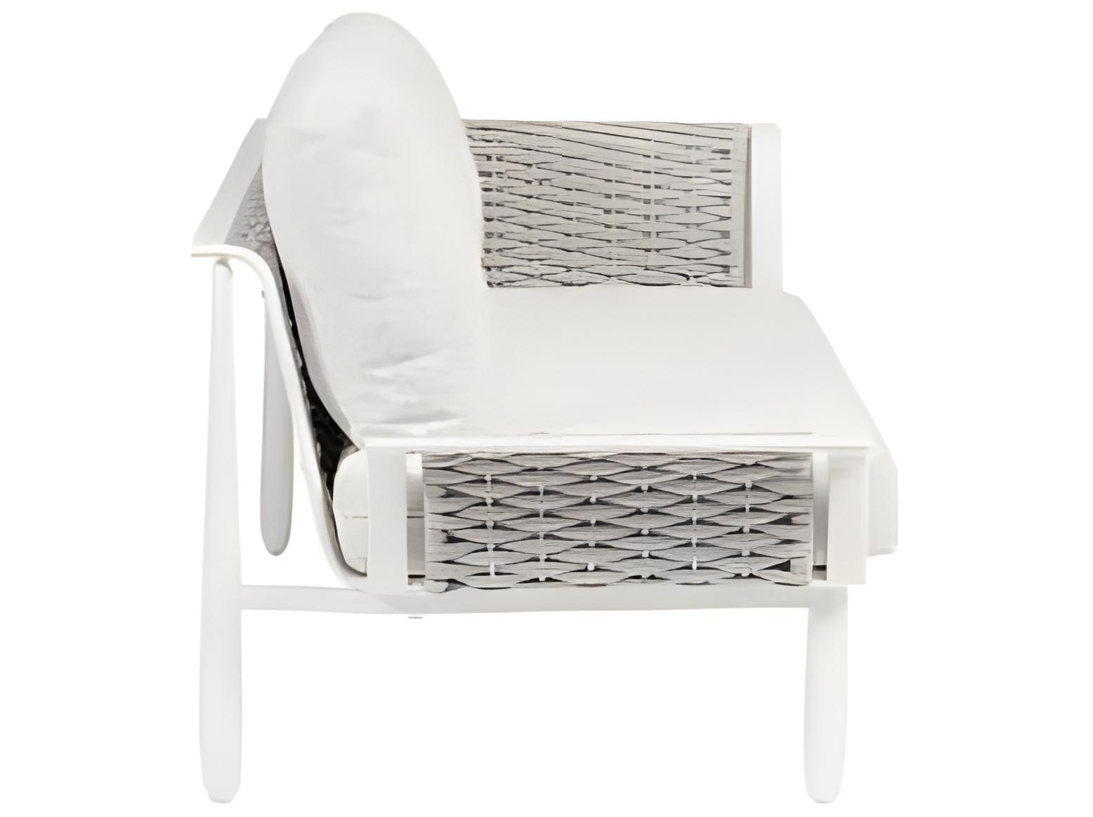 Ratana Diva Silver Snow Aluminum Cushion Loveseat