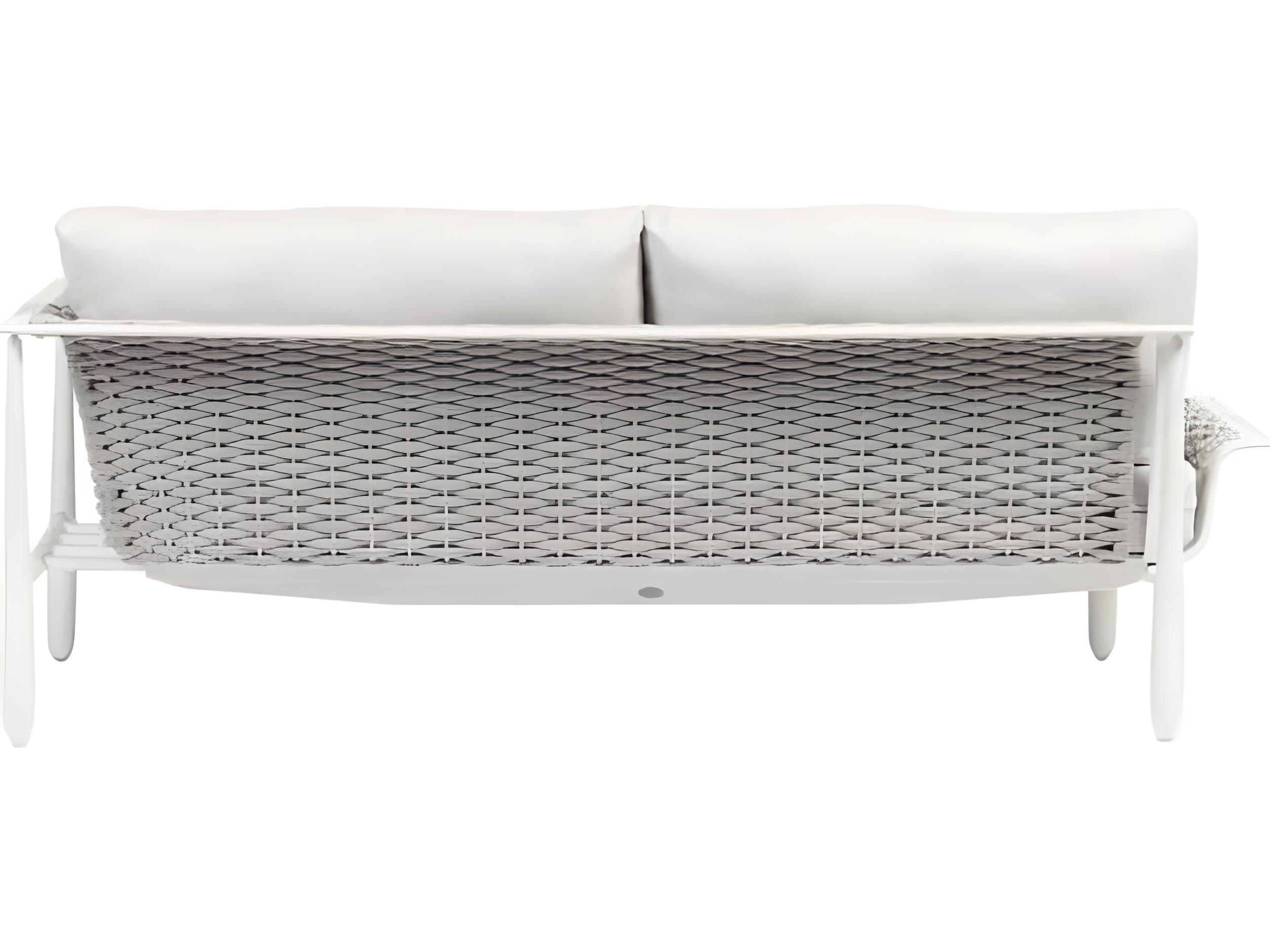 Ratana Diva Silver Snow Aluminum Cushion Loveseat