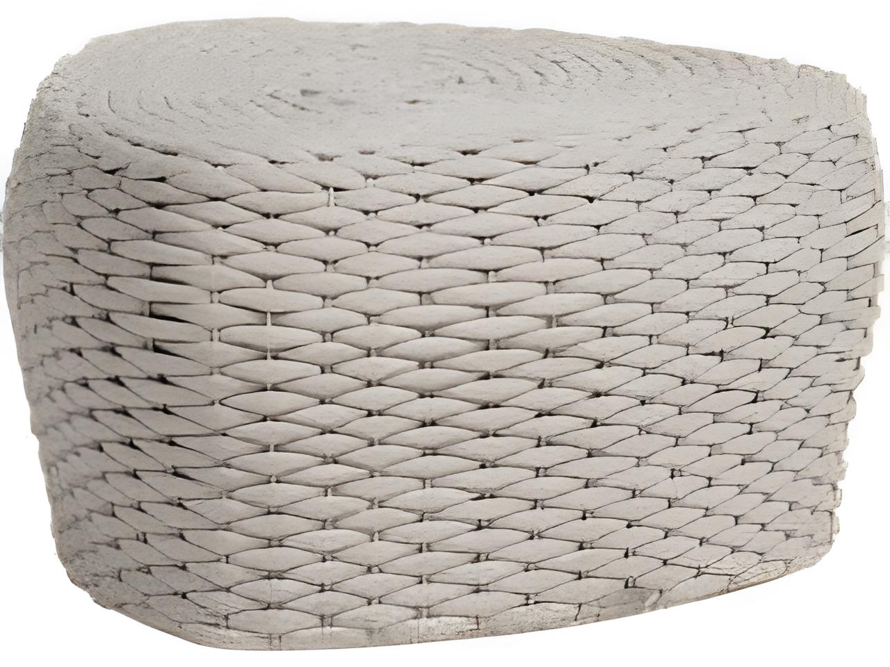 Ratana Roca Aluminum Strap Ottoman