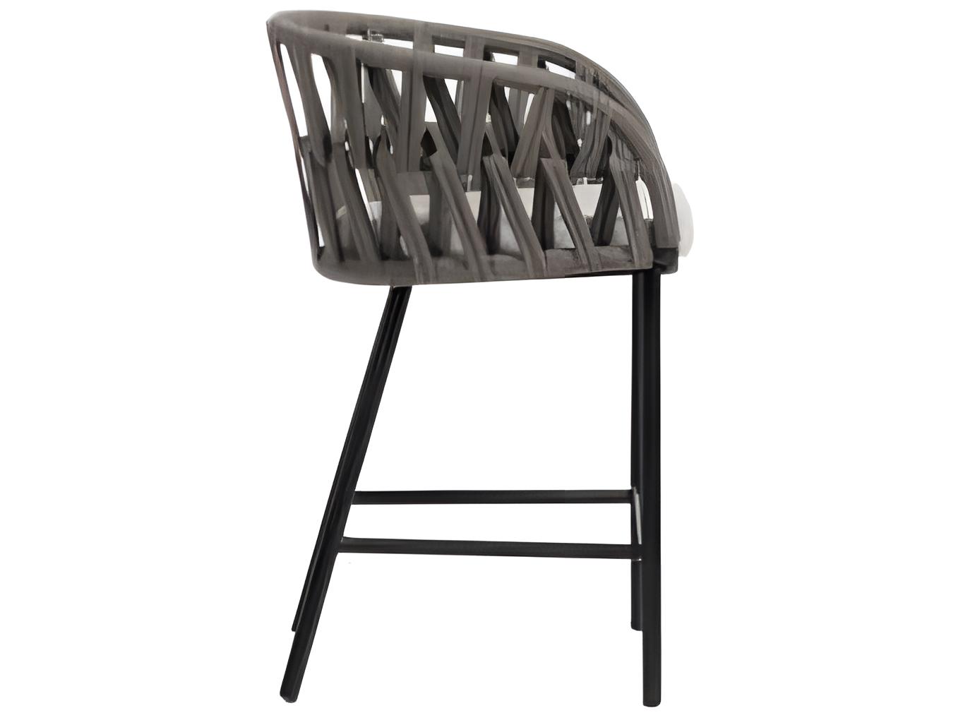 Ratana Hamptons Silver Diva Night Aluminum Cushion Counter Stool