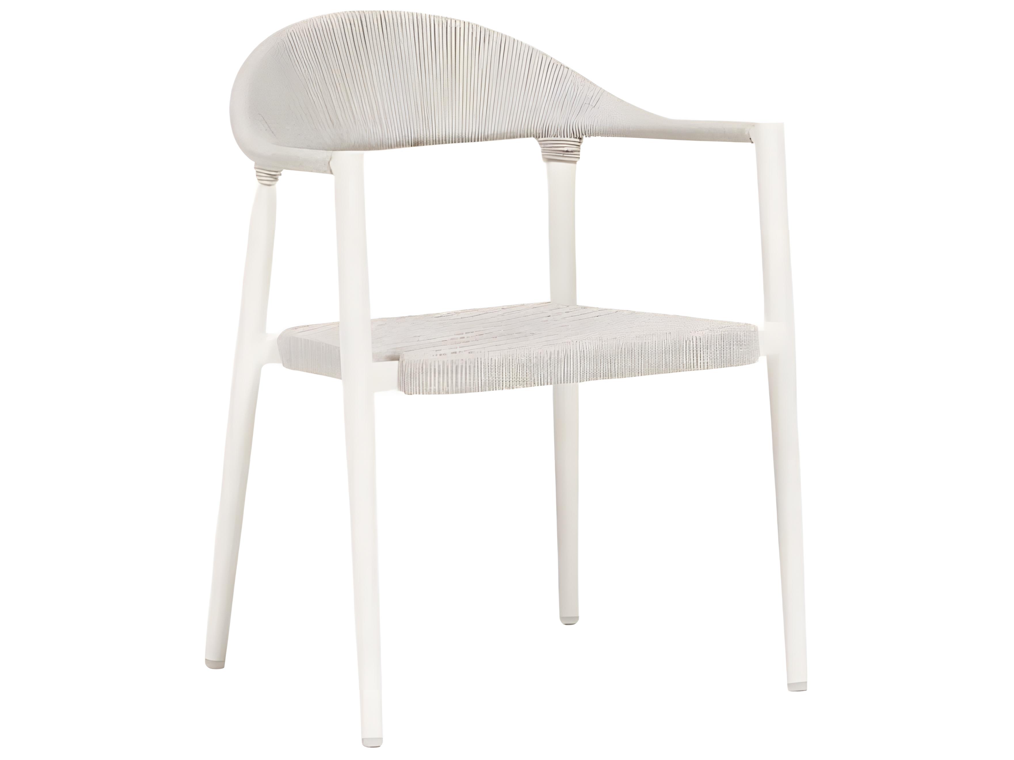 Ratana Ballina Silver White Aluminum Strap Dining Chair