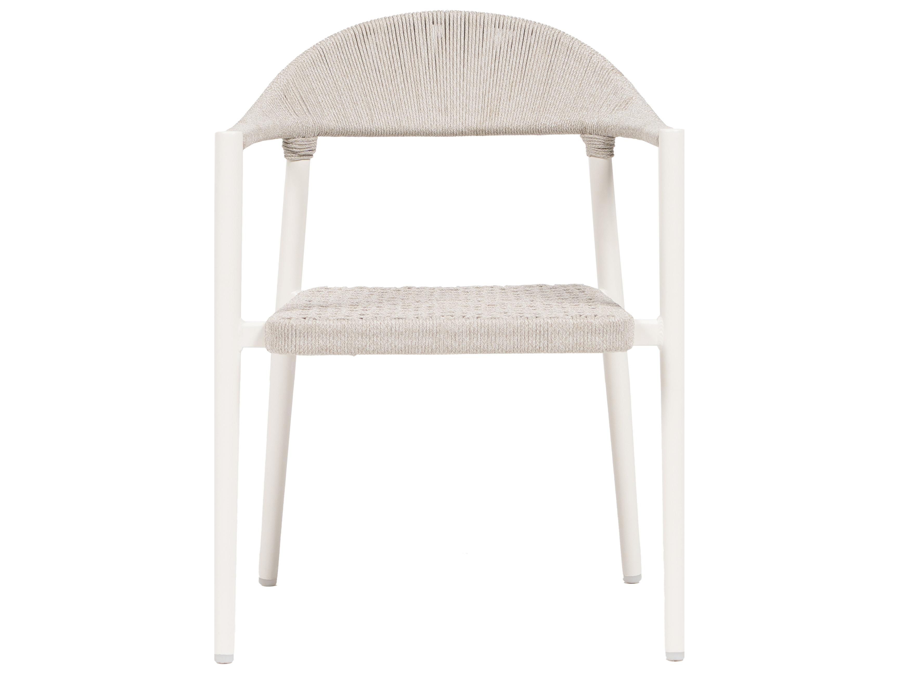 Ratana Ballina Silver White Aluminum Strap Dining Chair