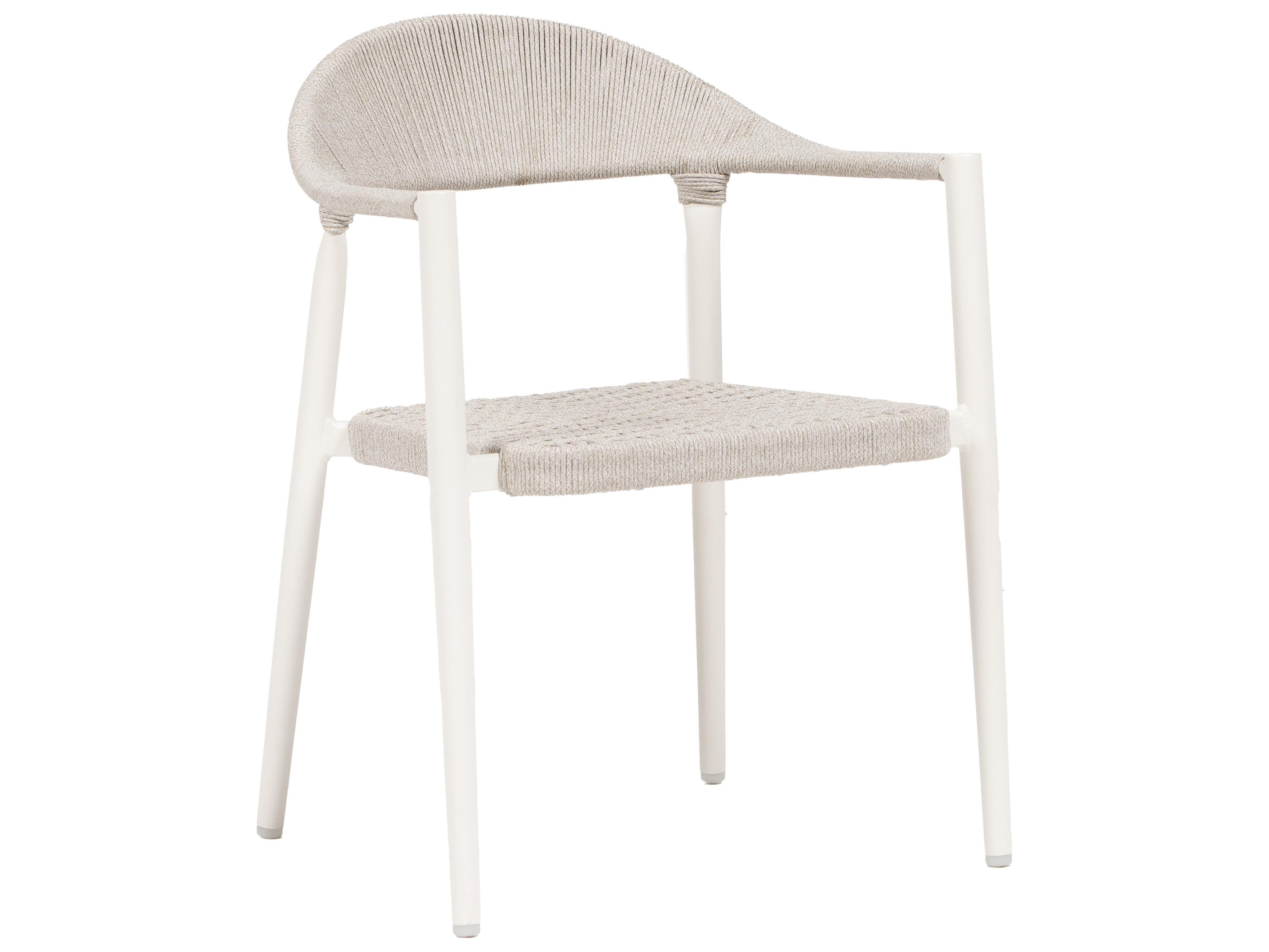 Ratana Ballina Silver White Aluminum Strap Dining Chair
