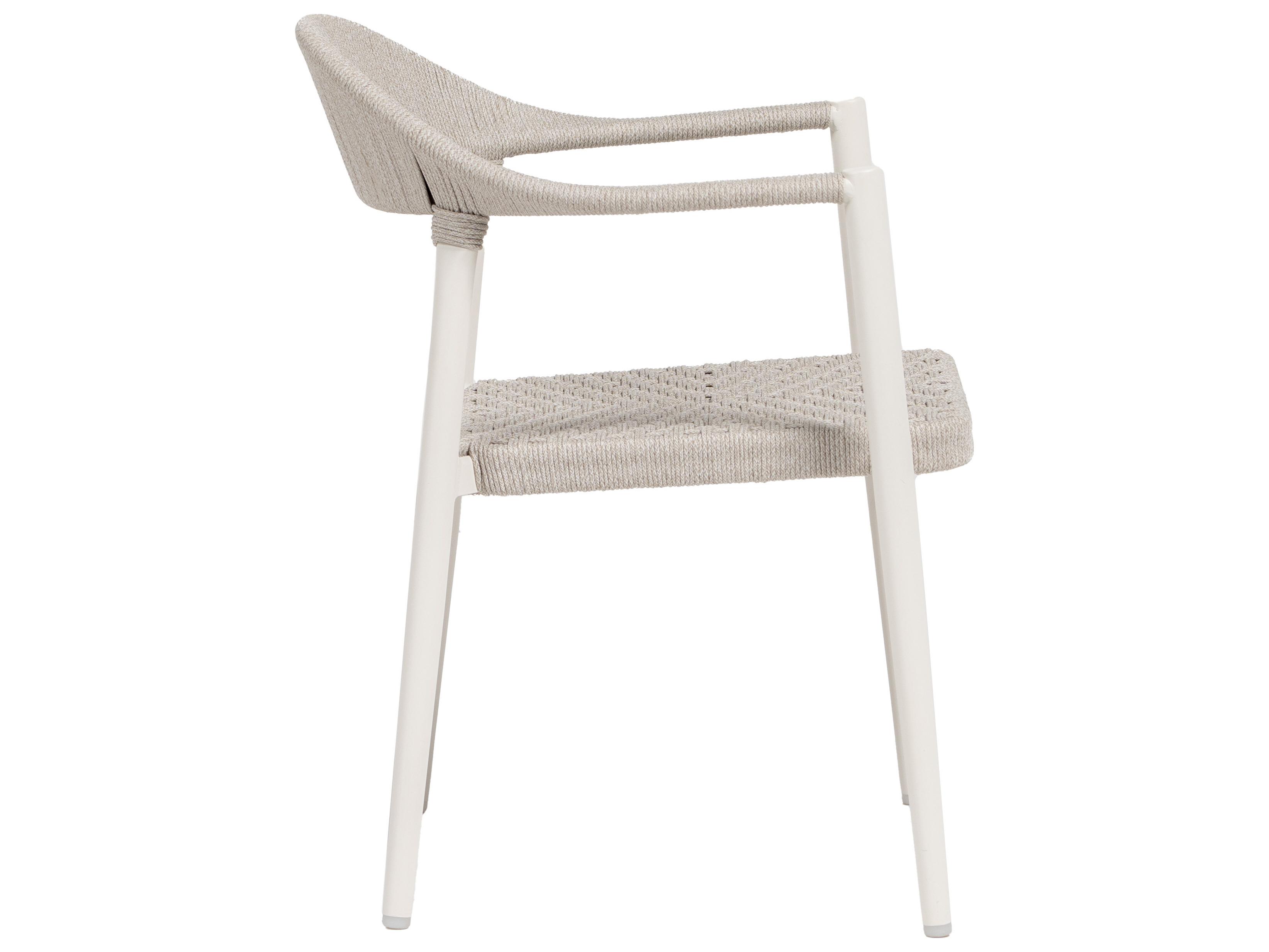 Ratana Ballina Silver White Aluminum Strap Dining Chair