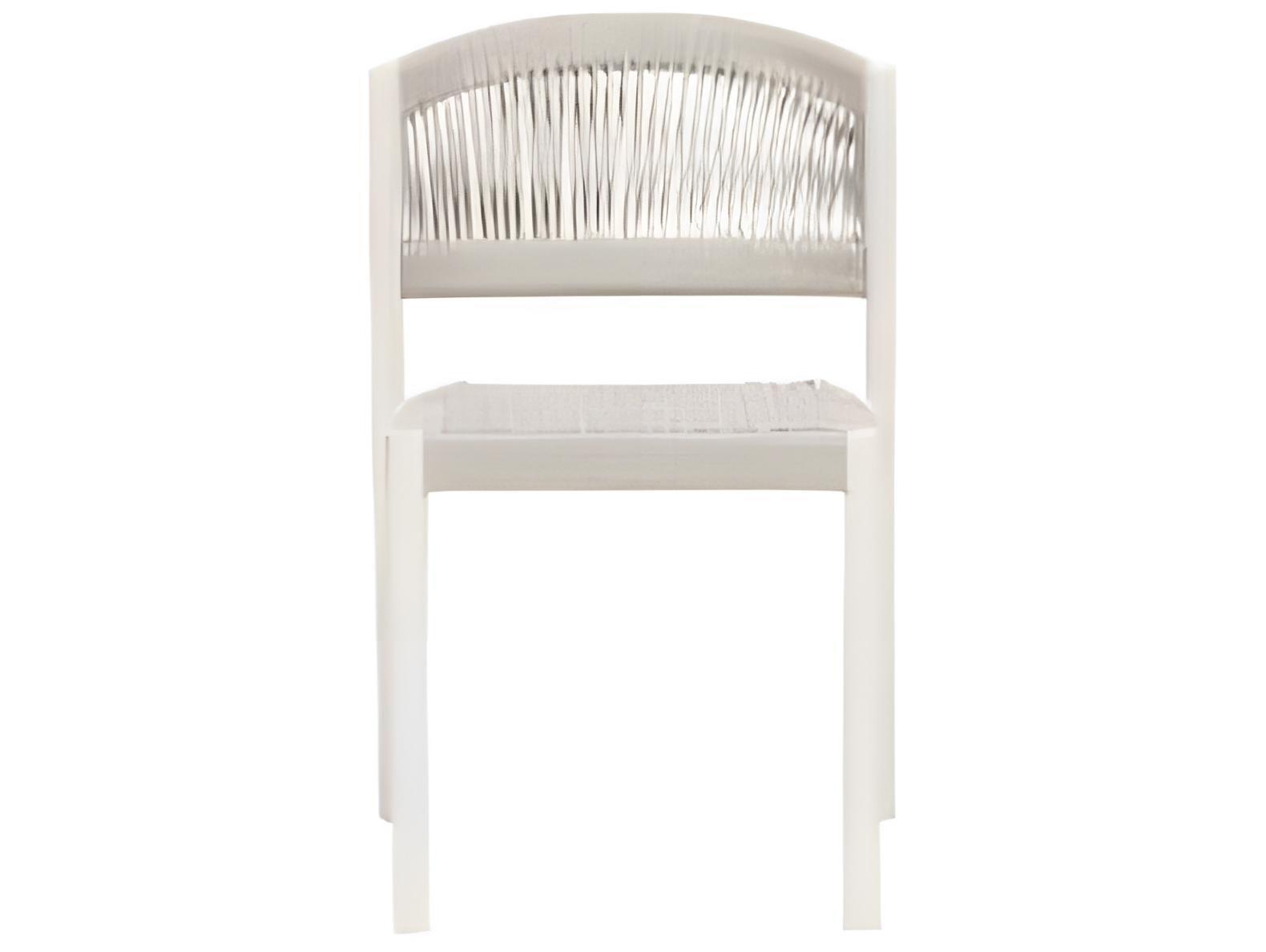 Ratana Naples Silver White Aluminum Strap Dining Chair