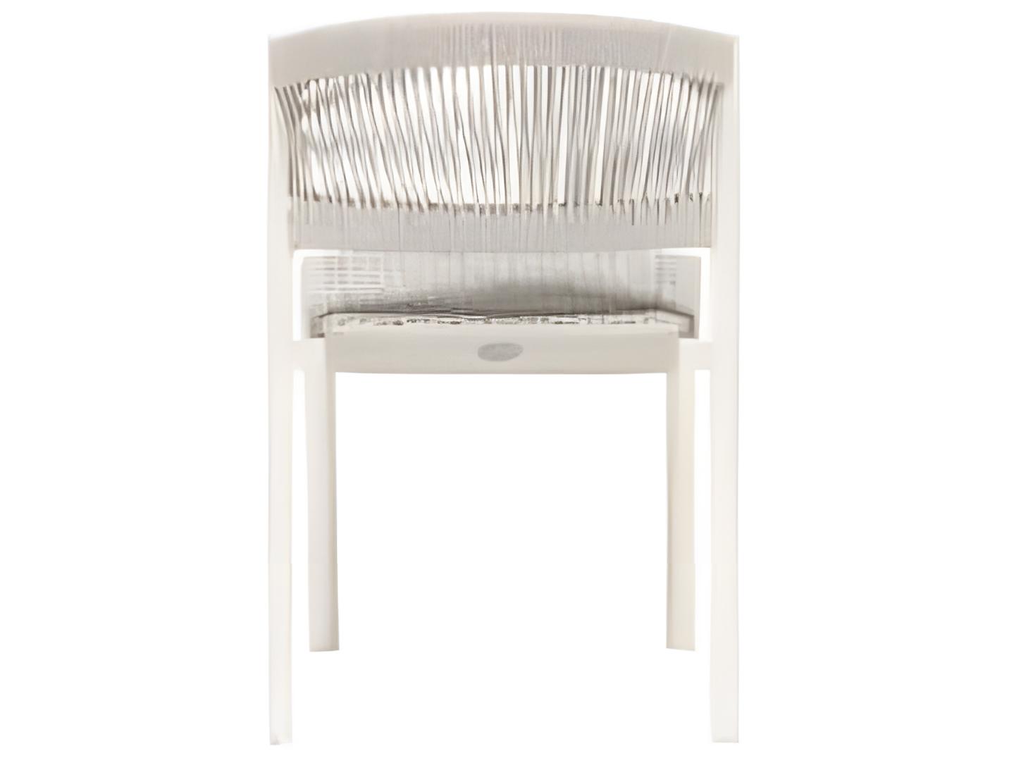 Ratana Naples Silver White Aluminum Strap Dining Chair