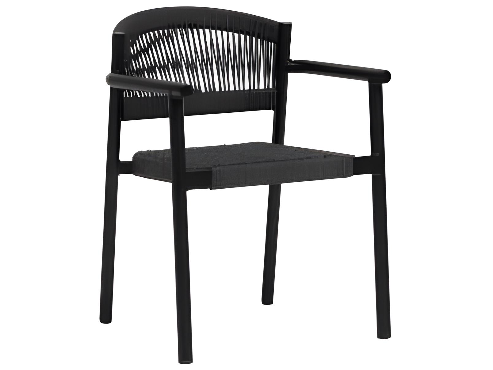 Ratana Naples Silver Diva Night Aluminum Strap Dining Chair