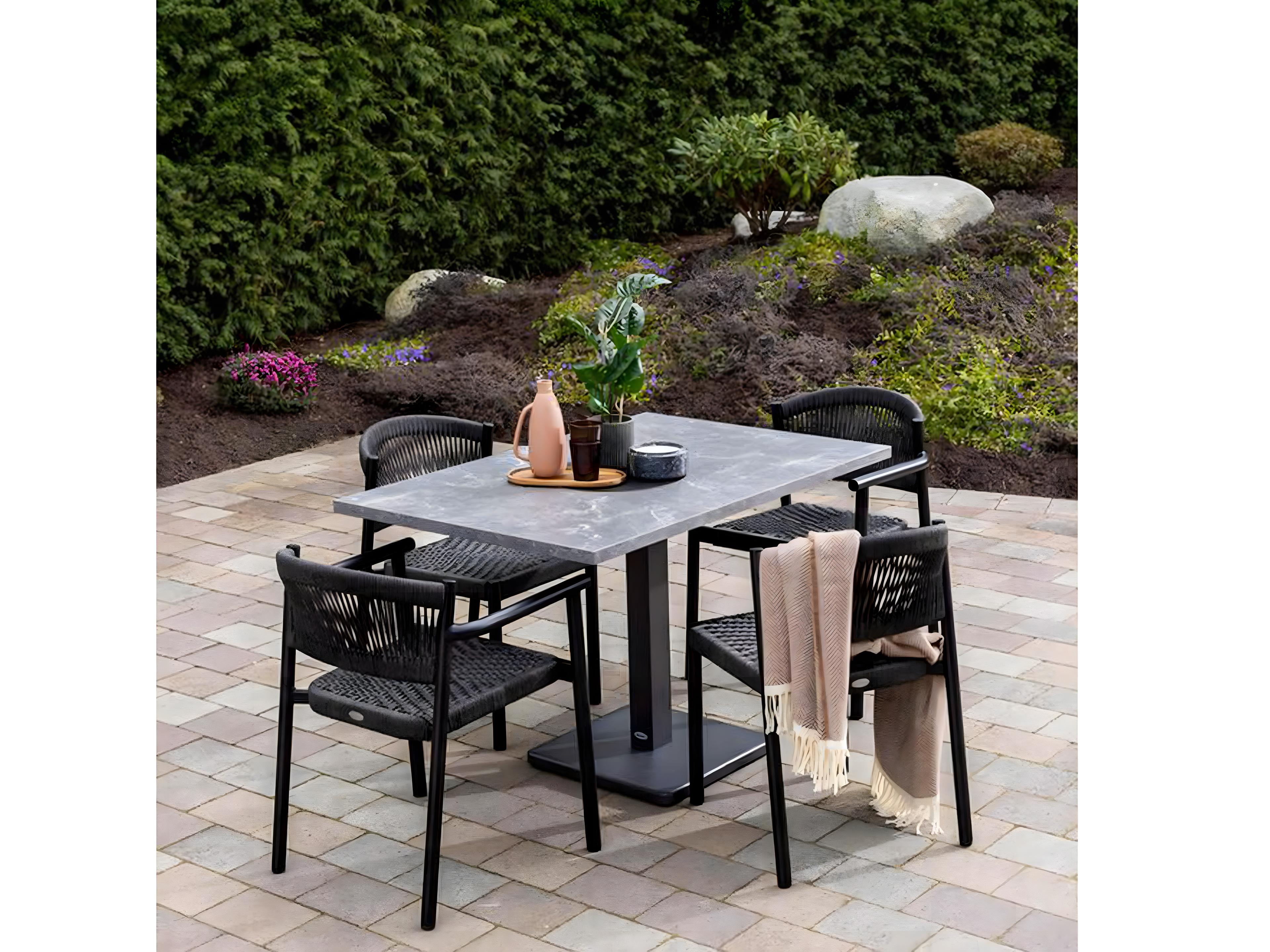 Ratana Naples Silver Diva Night Aluminum Strap Dining Chair