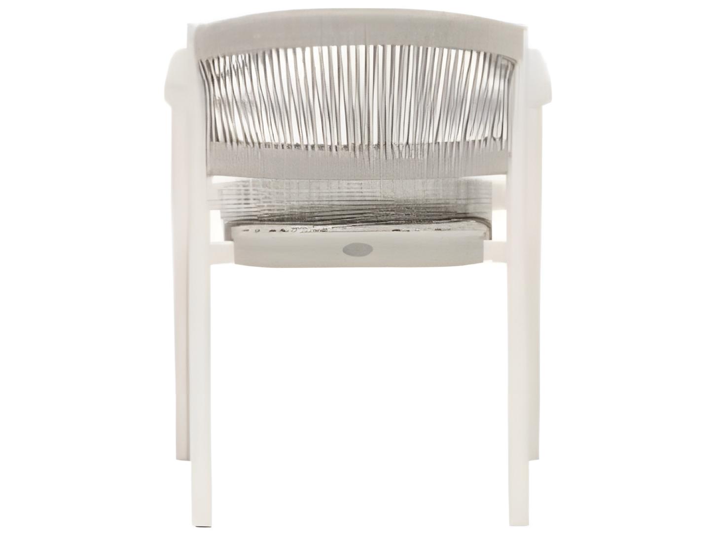 Ratana Naples Silver White Aluminum Strap Dining Chair