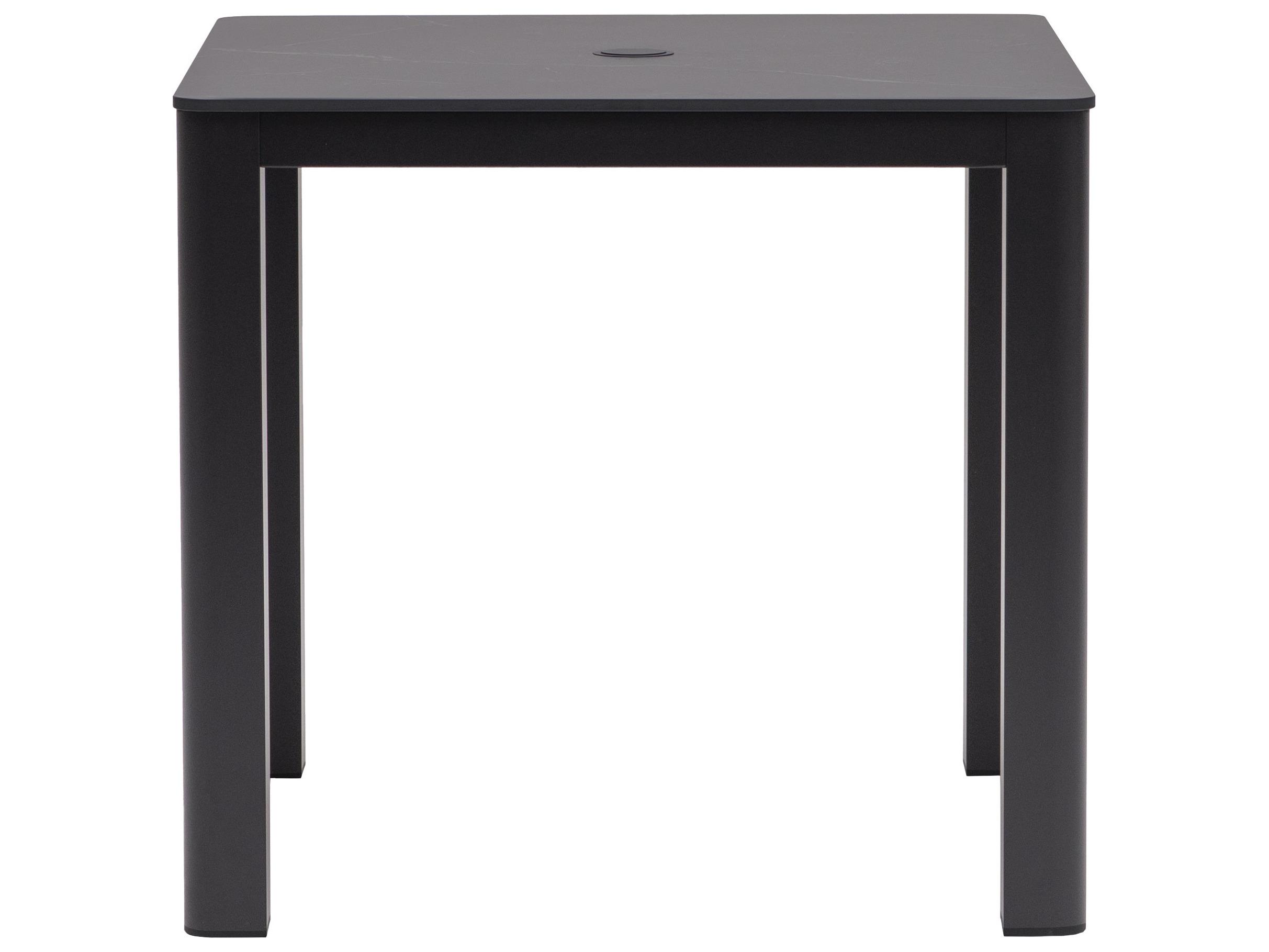 Ratana Hampshire Tables Aluminum Square Umbrella Hole Dining Table