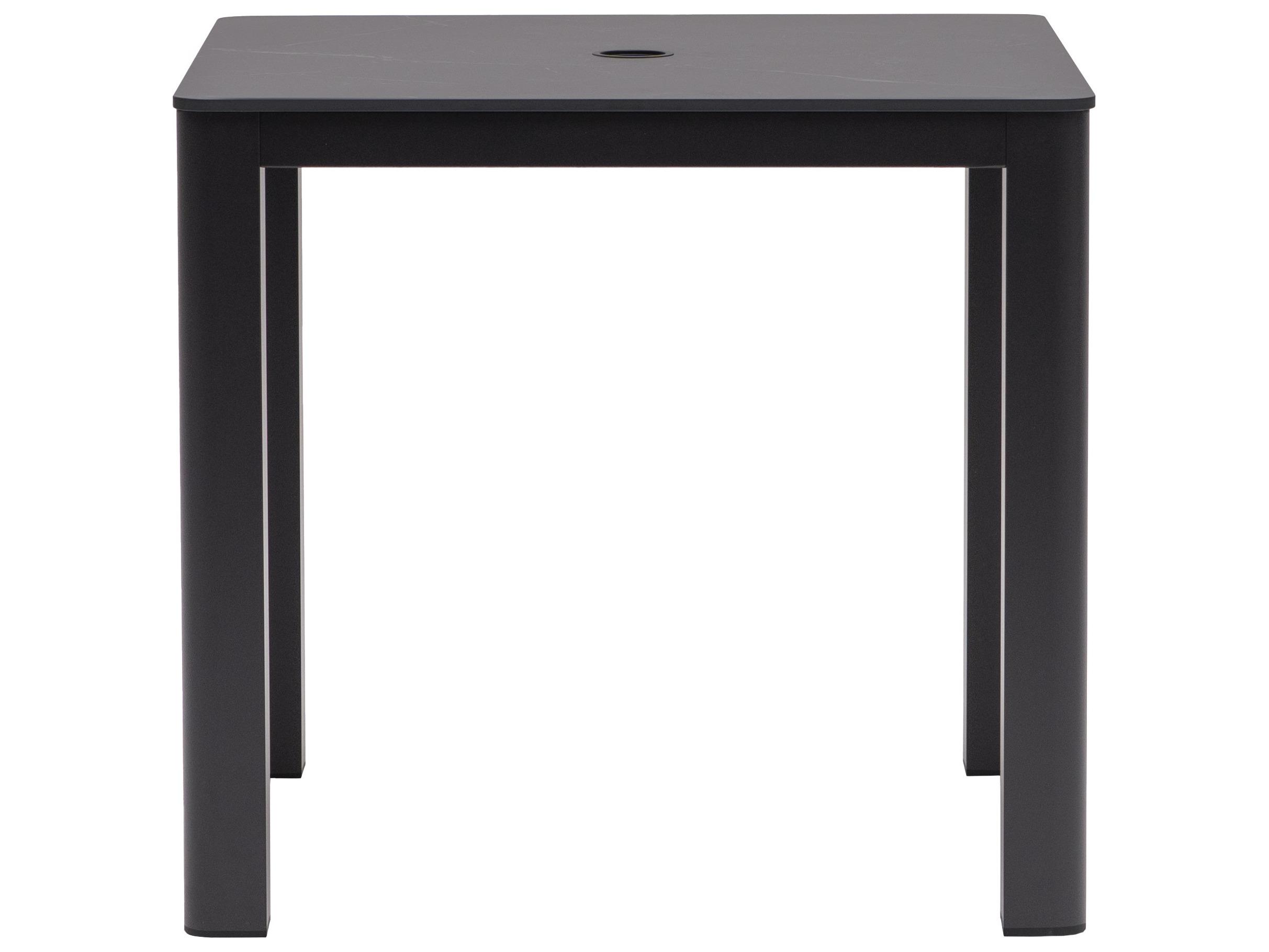 Ratana Hampshire Tables Aluminum Square Umbrella Hole Dining Table